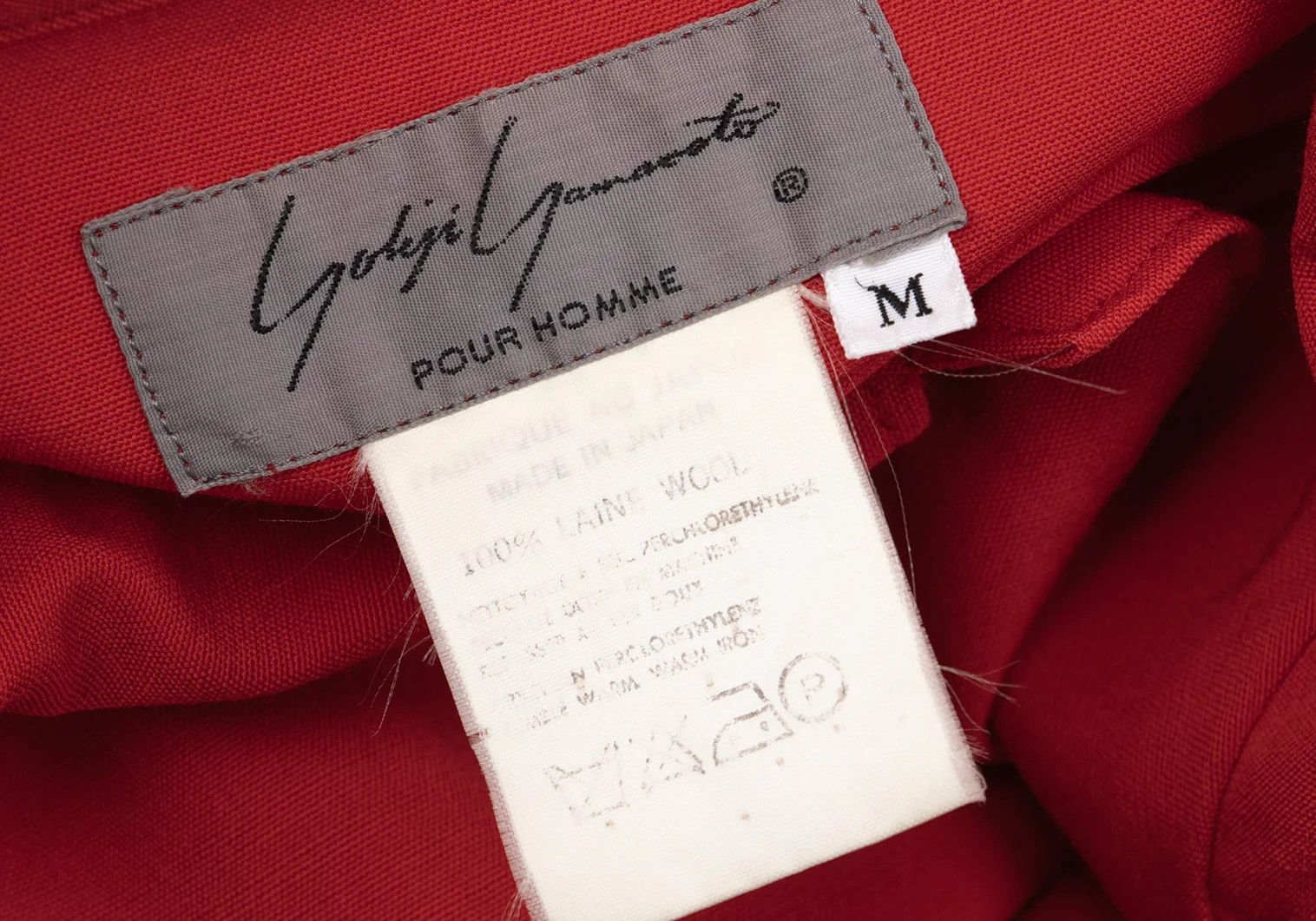Yohji Yamamoto Yohji Yamamoto Wool Open Collar Shirt Red M Size US M / EU 48-50 / 2 - 14 Thumbnail