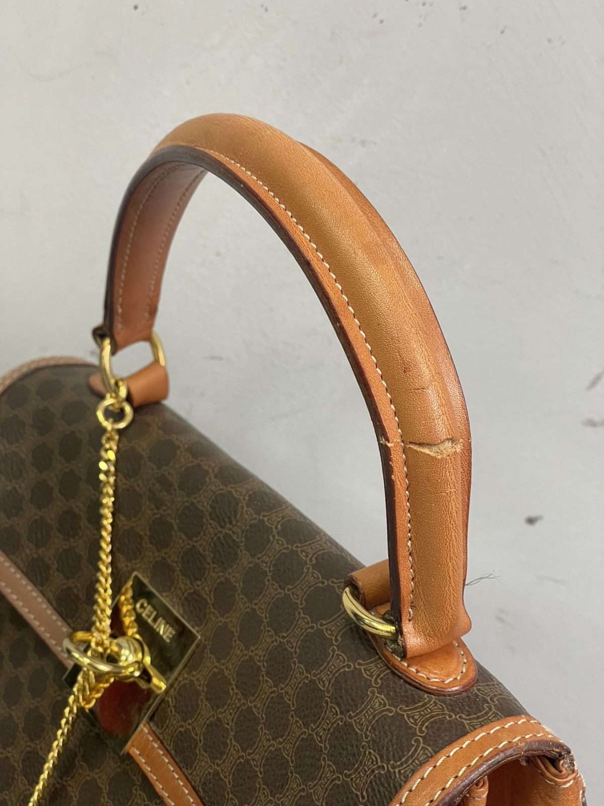 Celine Celine brown handle bag vintage luxury monogram Size ONE SIZE - 7 Thumbnail