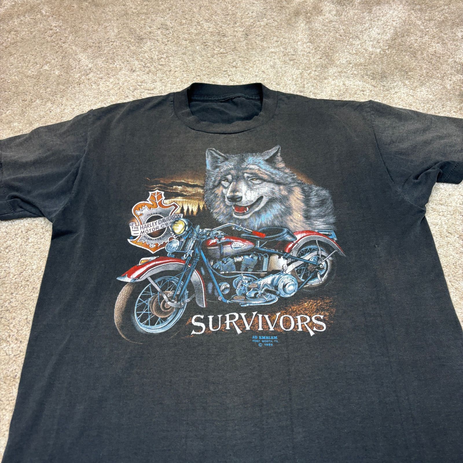 Harley Davidson Vintage 80s Harley Davidson 3D Emblem T Shirt XL Faded Size US XL / EU 56 / 4 - 11 Thumbnail