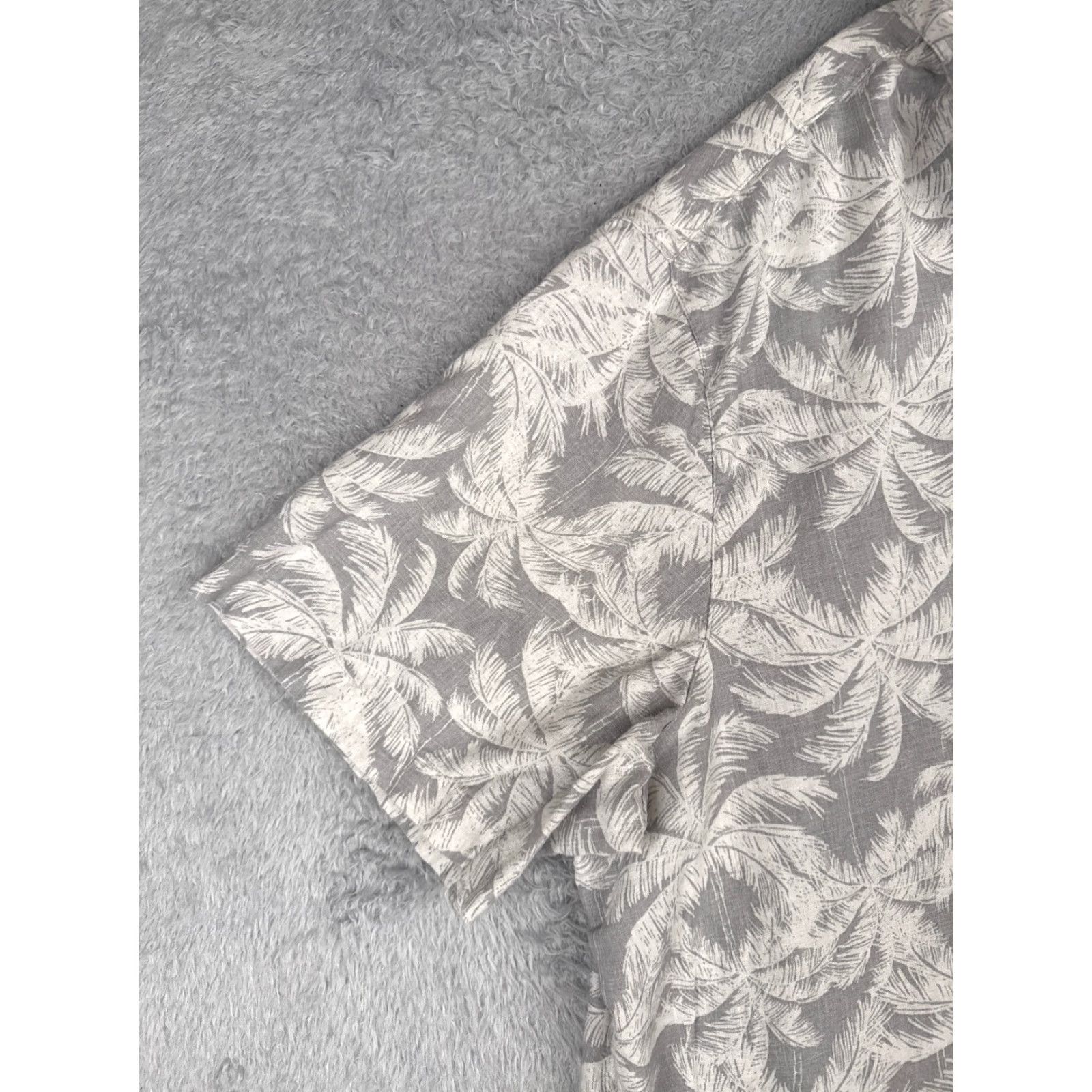 George George Mens Shirt 3XL Gray Floral Palm Leaf Hawaiian Linen Blend Button-Up Short Sleeve Vintage: No Size US XXL / EU 58 / 5 - 3 Thumbnail