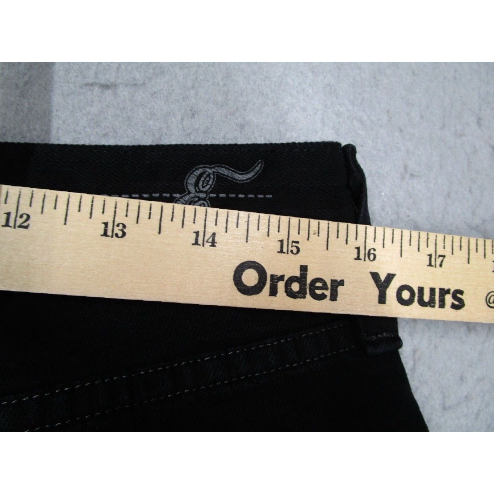 Vintage Earnest Sewn Men's Black Denim Jeans Fulton 92 Straight 32x27 Classic Fit Size US 32 / EU 48 - 6 Thumbnail