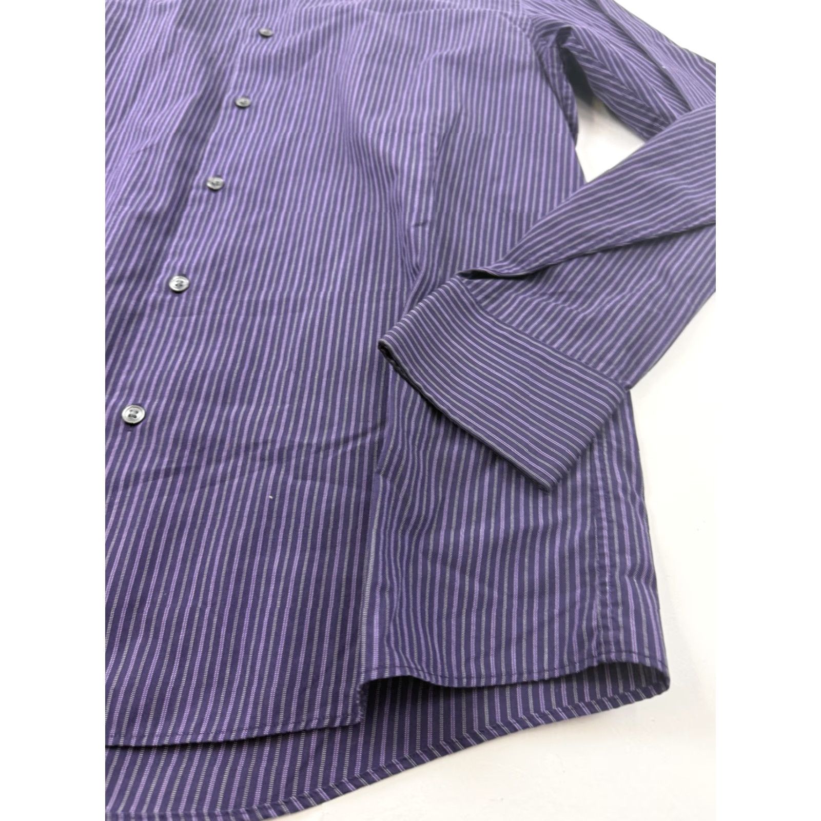 Hugo Boss BOSS Hugo Boss Shirt Mens 16.5 34/35 Purple Stripe Long Sleeve Button Up Dress Shirt Mens 16.5 34/35 Purple Stripe Dress Shirt Size 46R - 3 Thumbnail