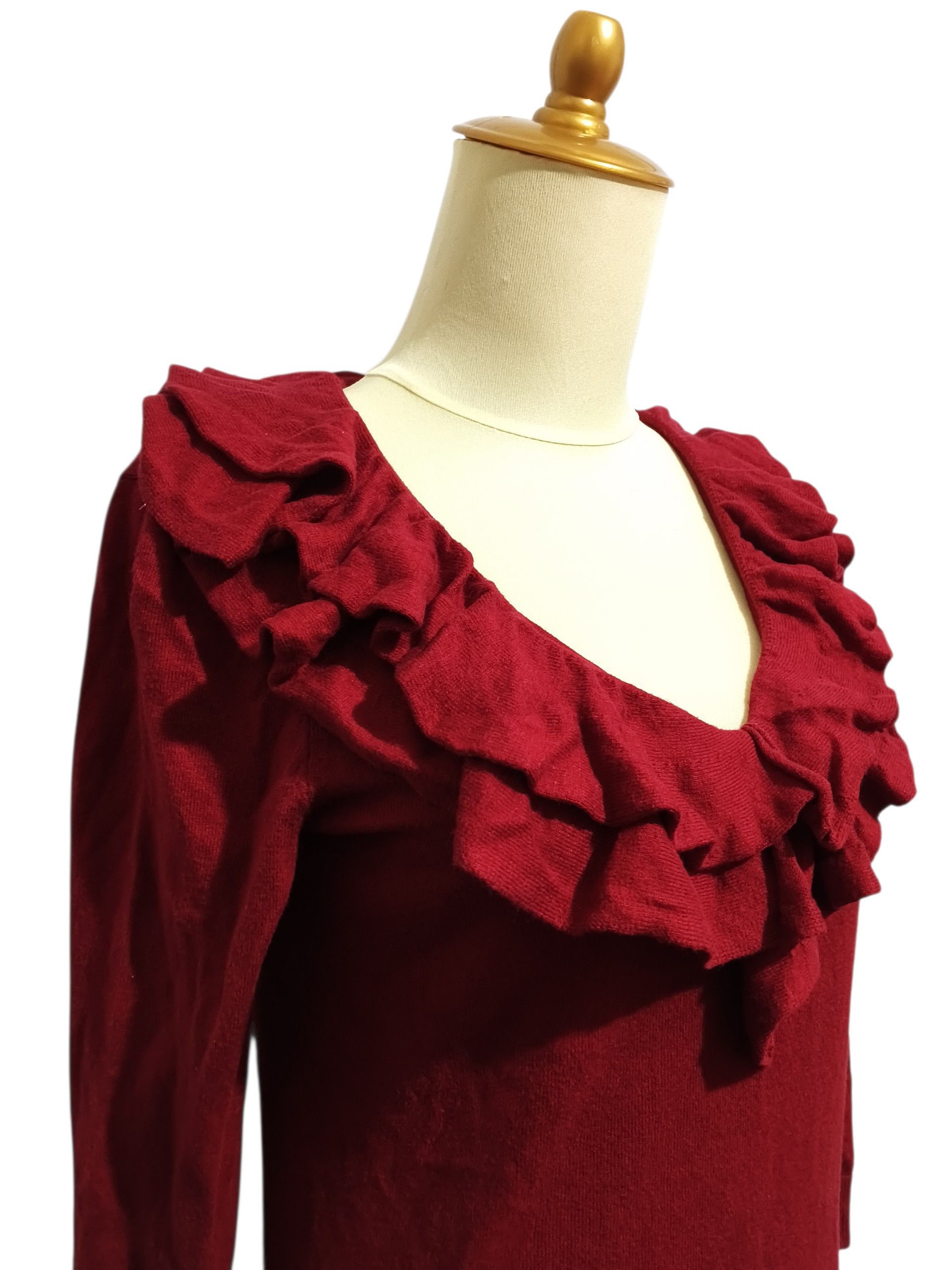 Lauren Ralph Lauren Lauren Ralph lauren V neck Ruffle Knit Sweater Size XS / US 0-2 / IT 36-38 - 4 Thumbnail