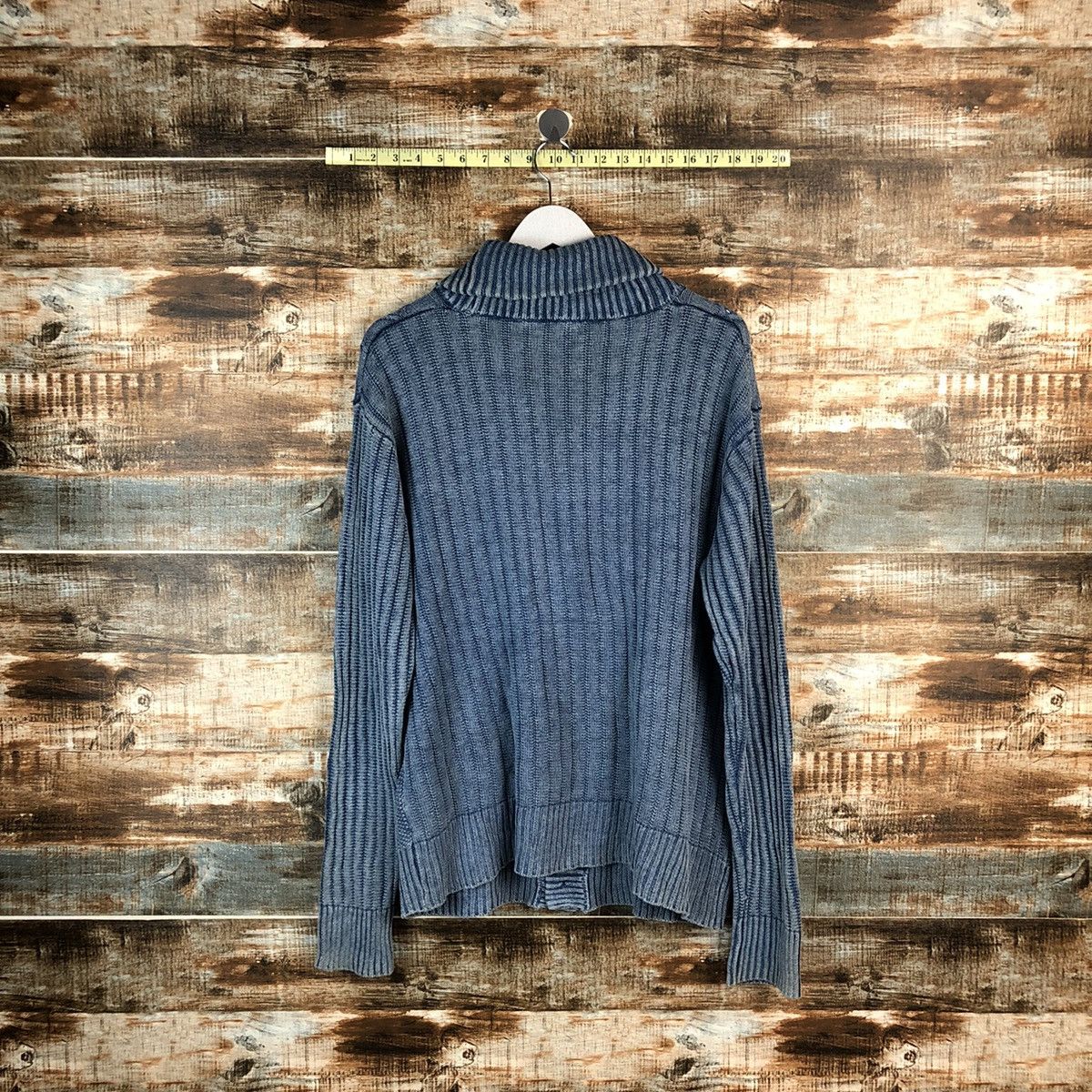 Faded Glory D Semantic Design faded Blue Cardigan Knitwear #A2250 Size US XL / EU 56 / 4 - 12 Thumbnail