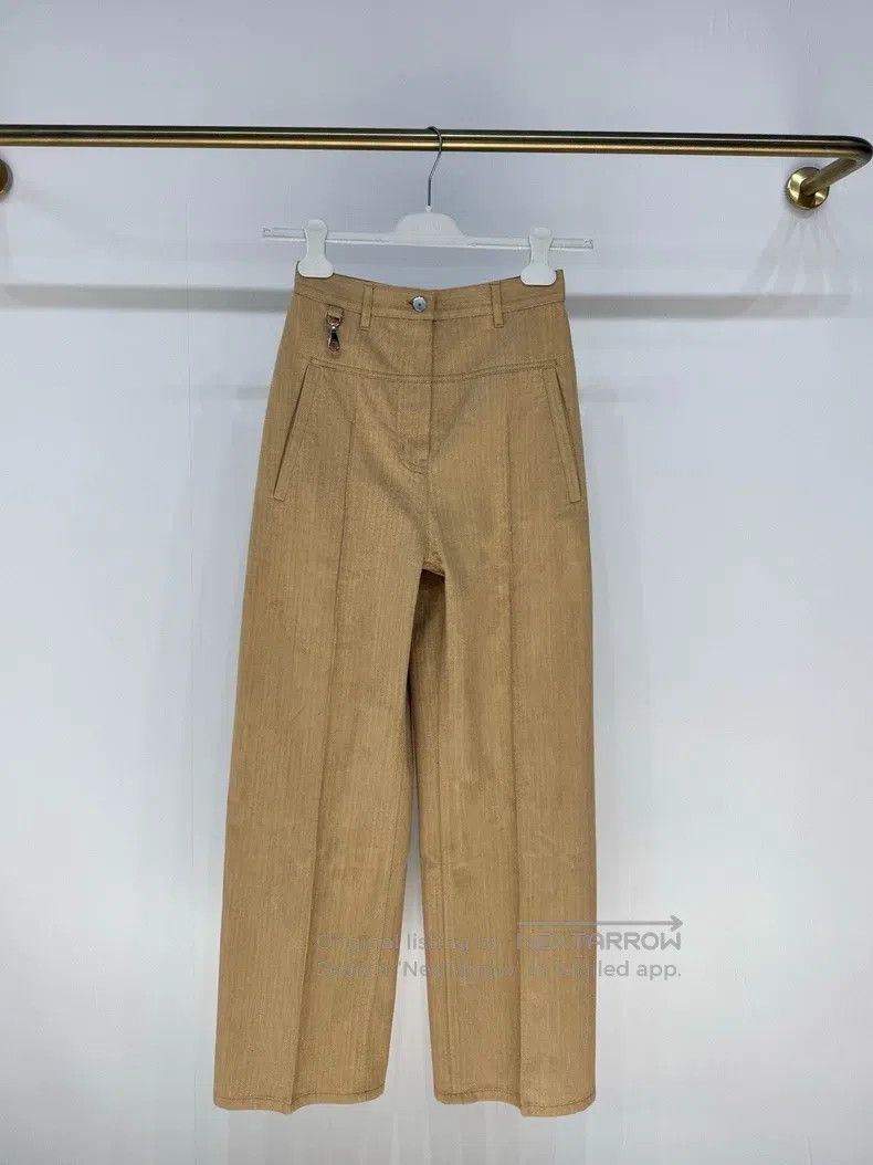 Hermes Hermes Leather-branded Workwear Casual Pants Trousers Size 24" / US 00 / IT 34 - 1 Thumbnail