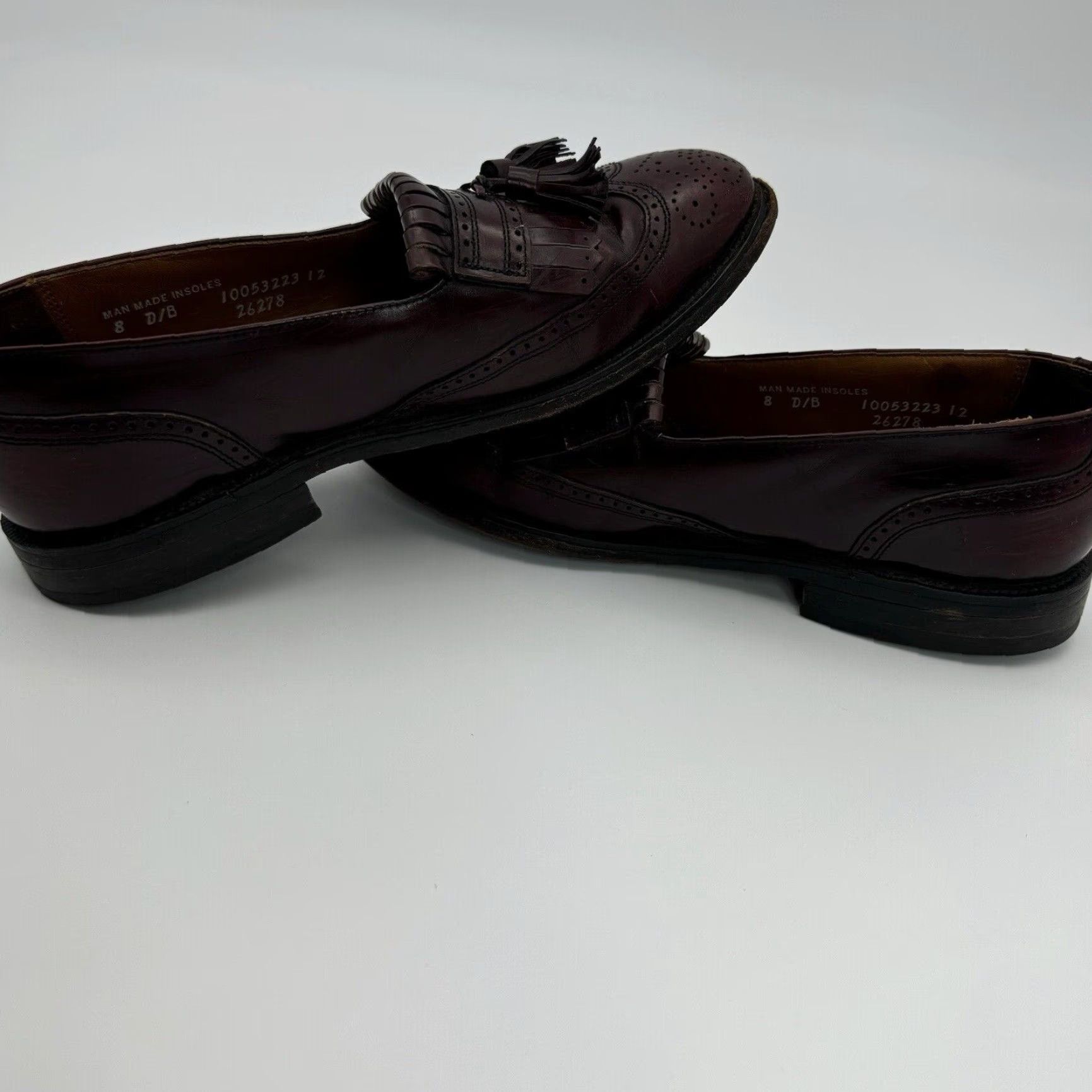 Vintage VINTAGE BOSTONIAN WINGTIP OXFORD LOAFERS BURGUNDY MENS 8 D/B TASSELED Size US 8 / EU 41 - 7 Thumbnail