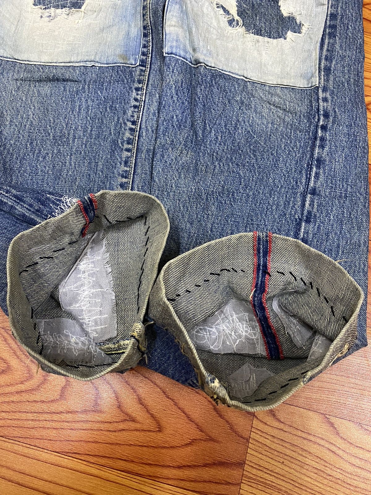 Blue Blue Japan Rare!! Blue Blue Jeans Denim Boro Distressed Style Size US 31 - 16 Thumbnail