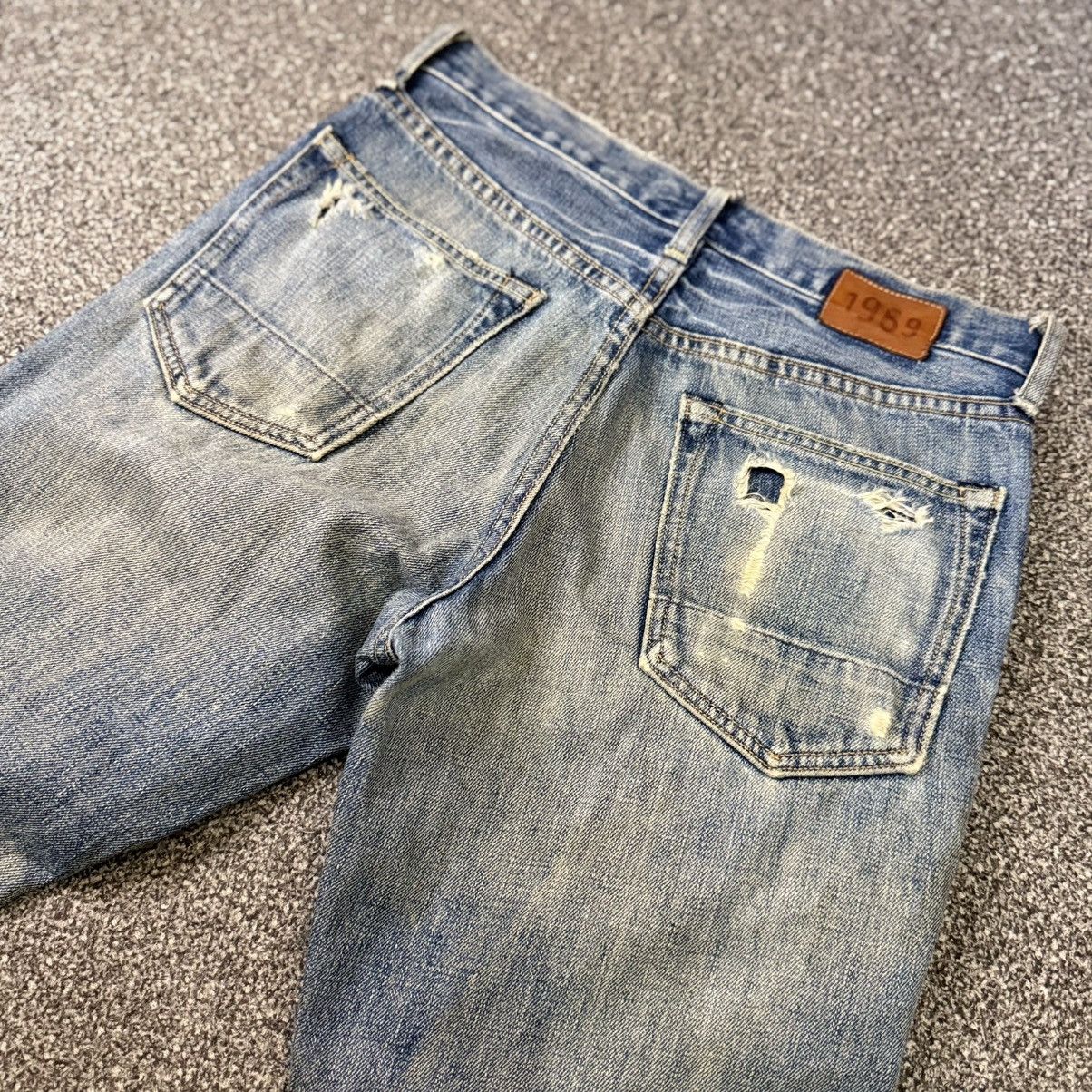 Seditionaries 🔥🔥 Distressed 2009 Gap Slim Fit Boot Thrashed Denim Size US 30 / EU 46 - 7 Thumbnail