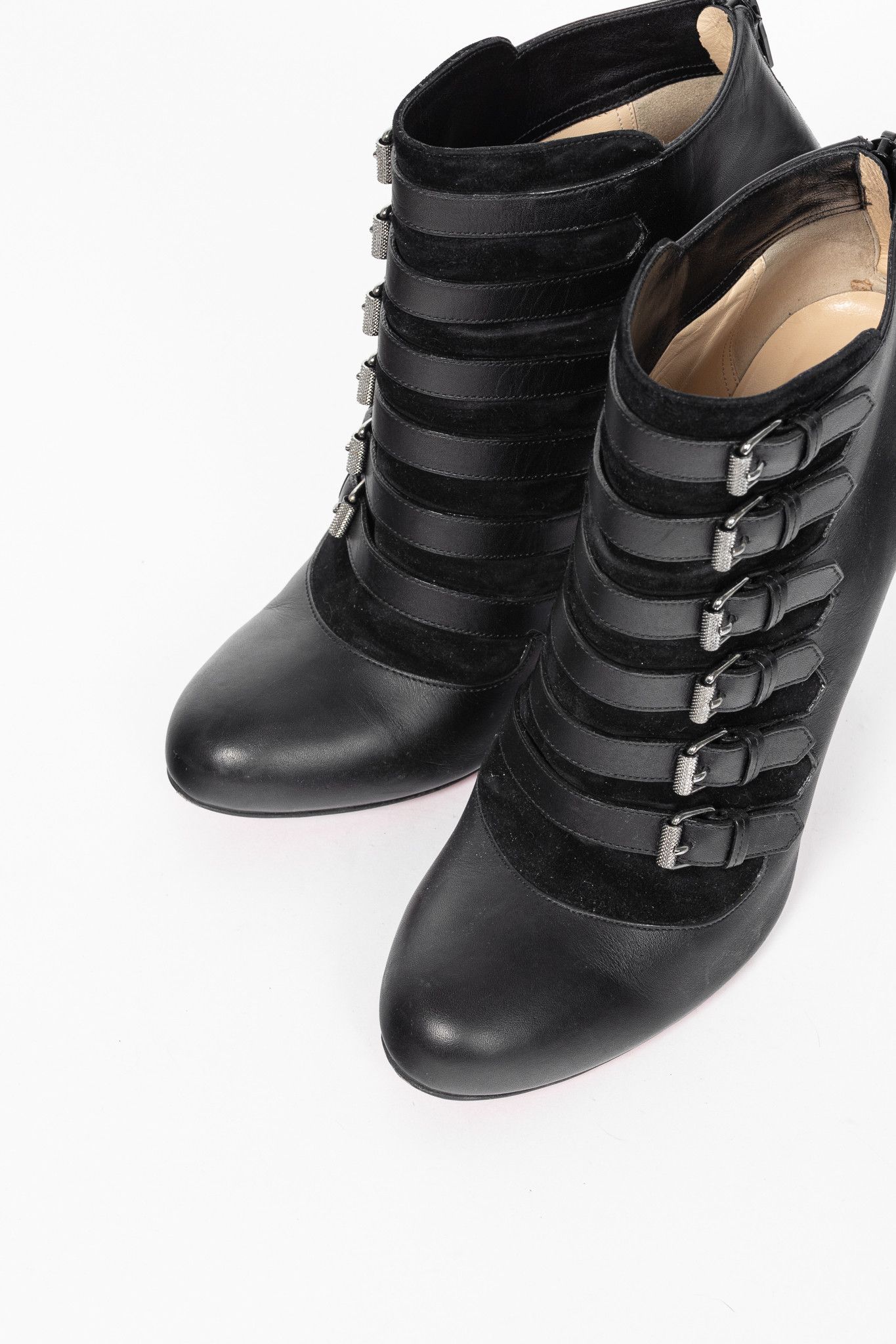 Christian Louboutin Christian Louboutin Attrroupee Leather/Suede Buckled Booties Size US 10.5 / IT 40.5 - 6 Thumbnail