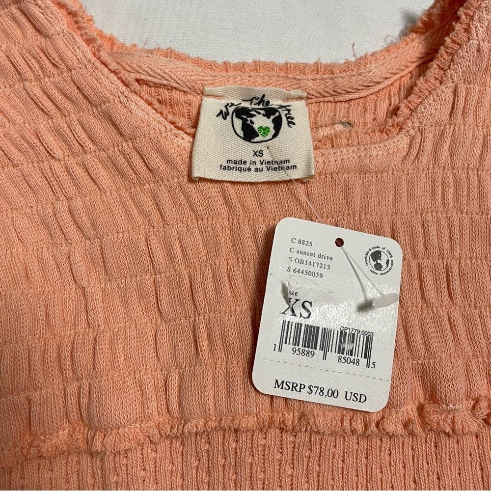 Free People NWT New $78 Free People Care Red Delicious Orange Cotton T- Size XS / US 0-2 / IT 36-38 - 7 Thumbnail