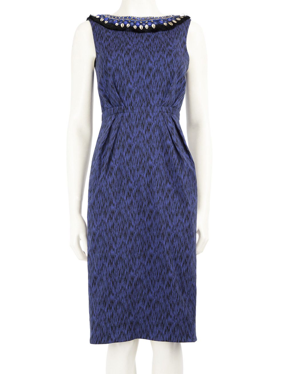 Matthew Williamson Blue Sleeveless Printed Dress Size S / US 4 / IT 40 - 1 Thumbnail