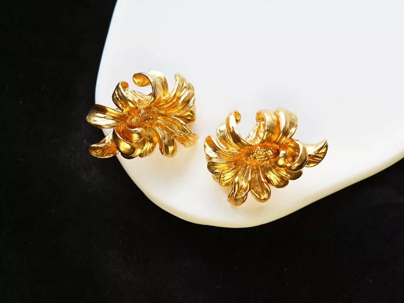 Kenzo KENZO Dark gold brooch ear clip set Size ONE SIZE - 5 Thumbnail