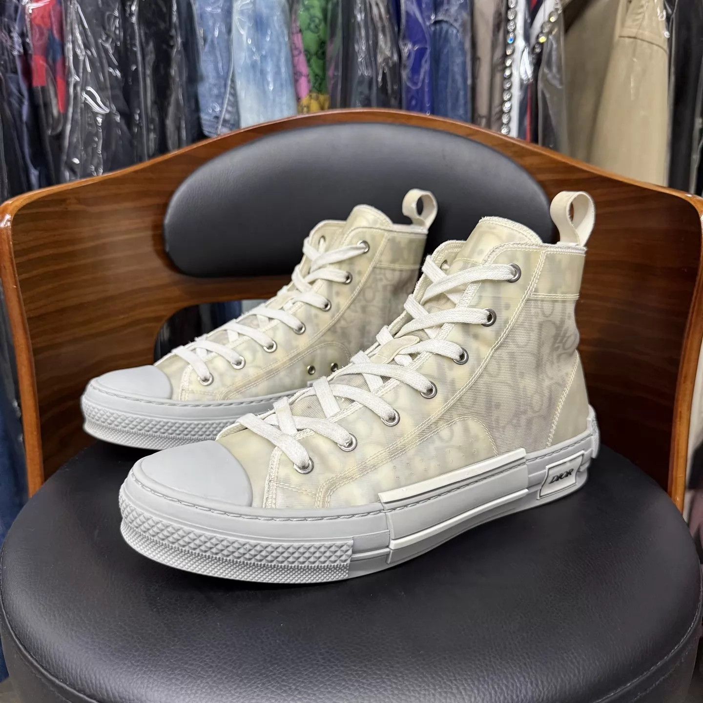Dior Dior b23 gray high top sneakers size 41 Size US 8 / EU 41 - 1 Thumbnail