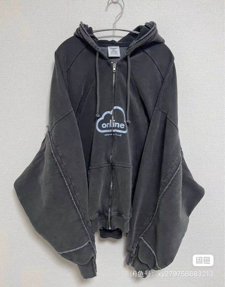 Vetements Vetements Cut Up Deconstructed Logo Zip Up Hoodie | Grailed