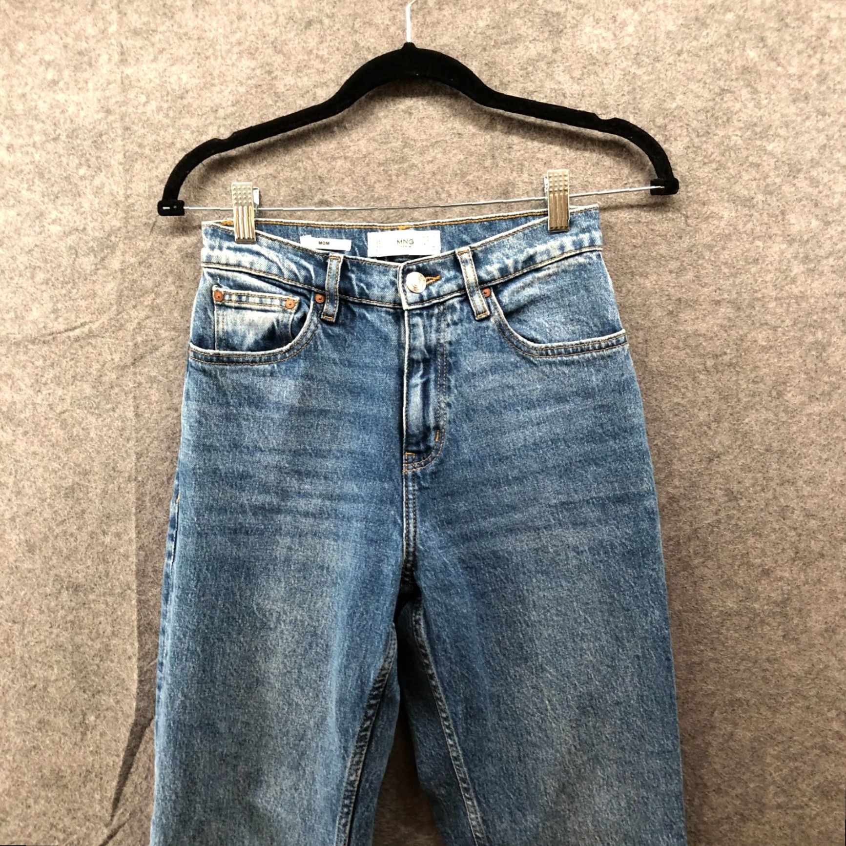 Mango MNG Mango Mom Jeans Womens 2 Blue Medium Wash High Rise Stretch Jeans 5-Pocket Design Vintage No Style: Mom 90s Womens Size 26" / US 2 / IT 38 - 3 Thumbnail