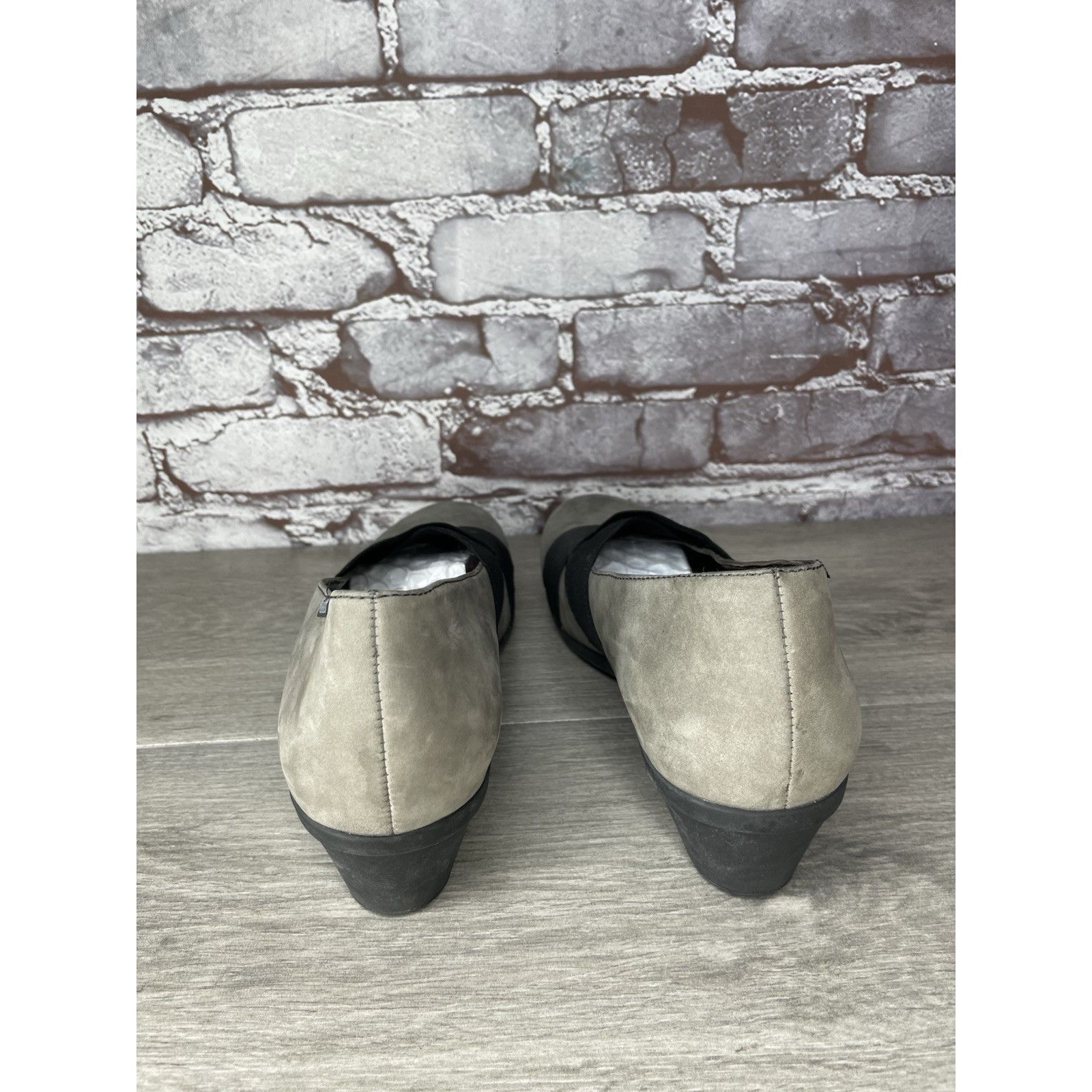 Mephisto Mephisto Aline Gray Nubuck Leather Black Strap Wedge Shoes W Size US 8.5 / IT 38.5 - 4 Thumbnail