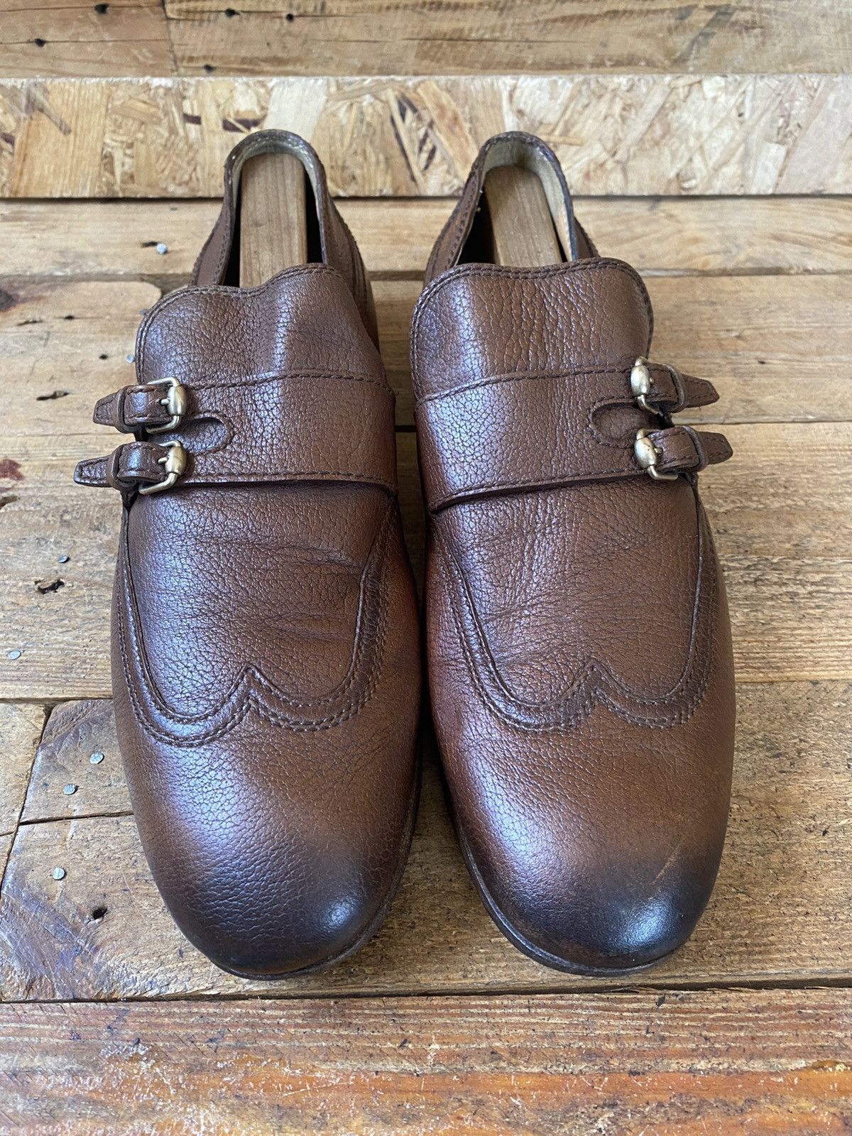 Gucci Gucci brown double monk strap brown leather shoes uk10,sz44 Size US 11 / EU 44 - 4 Thumbnail