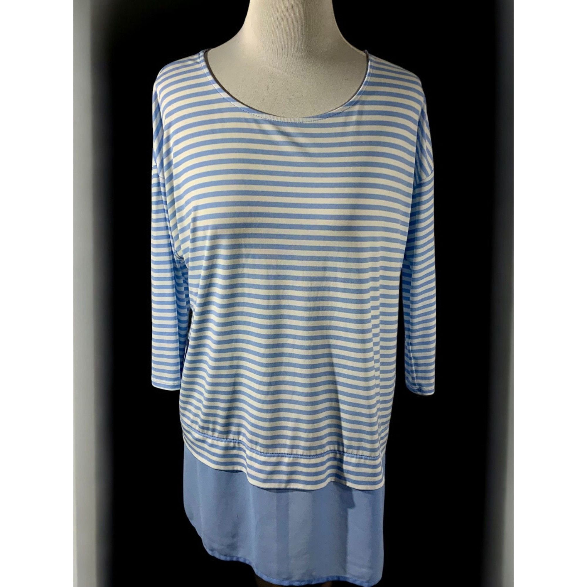 Chicos Chicos Quarter Sleeve Blue White Lightweight Top Medium Size M / US 6-8 / IT 42-44 - 7 Thumbnail