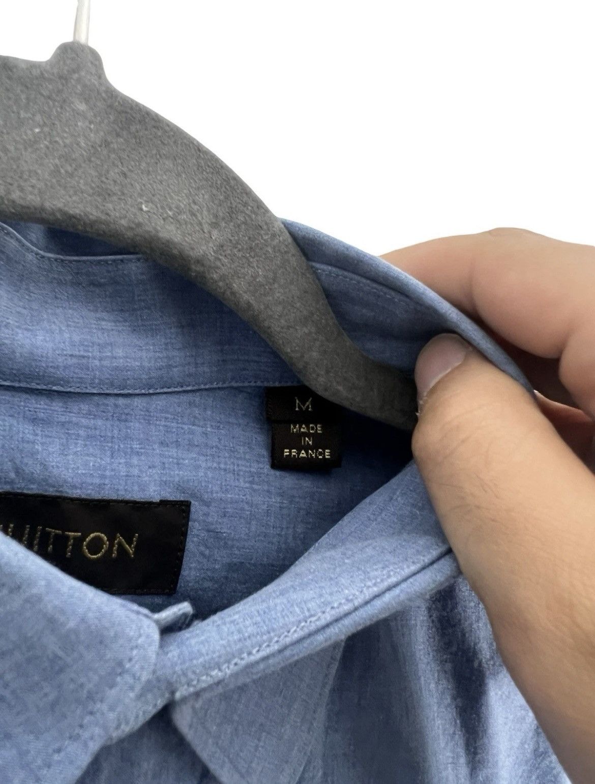 Louis Vuitton Louis Vuitton Men's Button Up Shirt Blue "LV Forever' Size US M / EU 48-50 / 2 - 9 Thumbnail