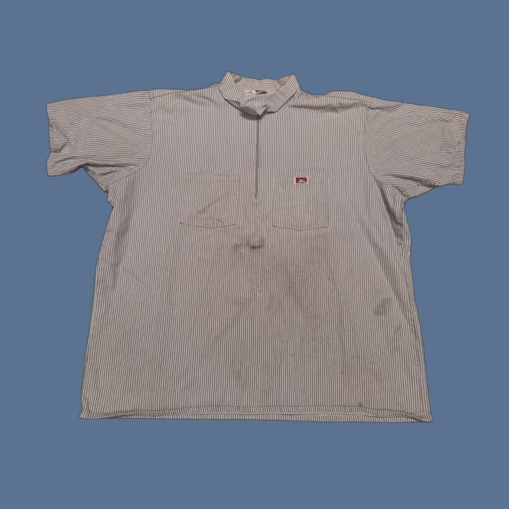Ben Davis Ben Davis Shirt 3XL Gray Striped USA Made Half Zip Casual Men's Button-Up Short Sleeve Canvas Cotton Blend Polyester Blend Likely Flaws See Photos Size US XXL / EU 58 / 5 - 1 Thumbnail