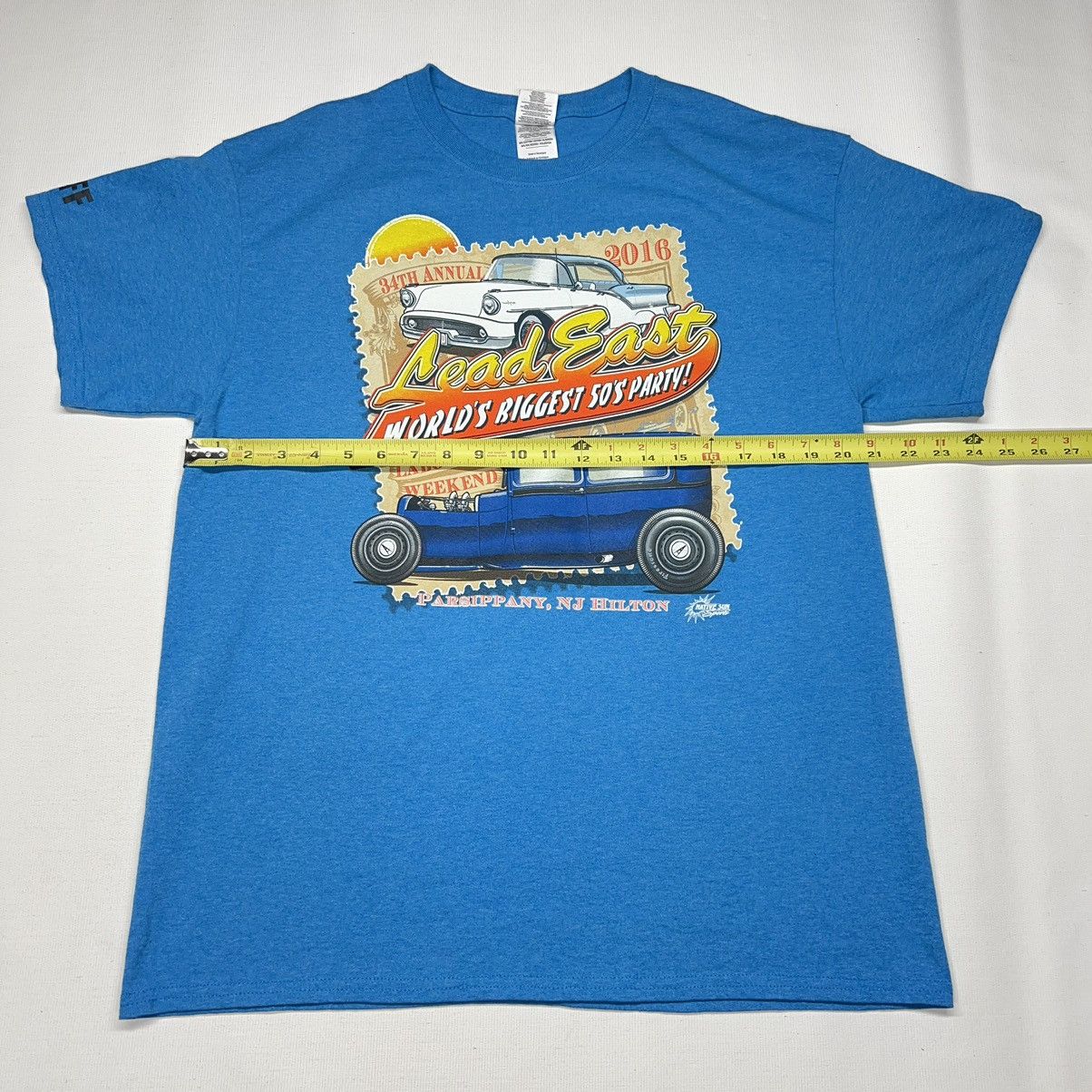 Gildan × Vintage VTG Car Tee Shirt Blue Hot Rod Classic Custom Auto Graphic Size US L / EU 52-54 / 3 - 14 Thumbnail