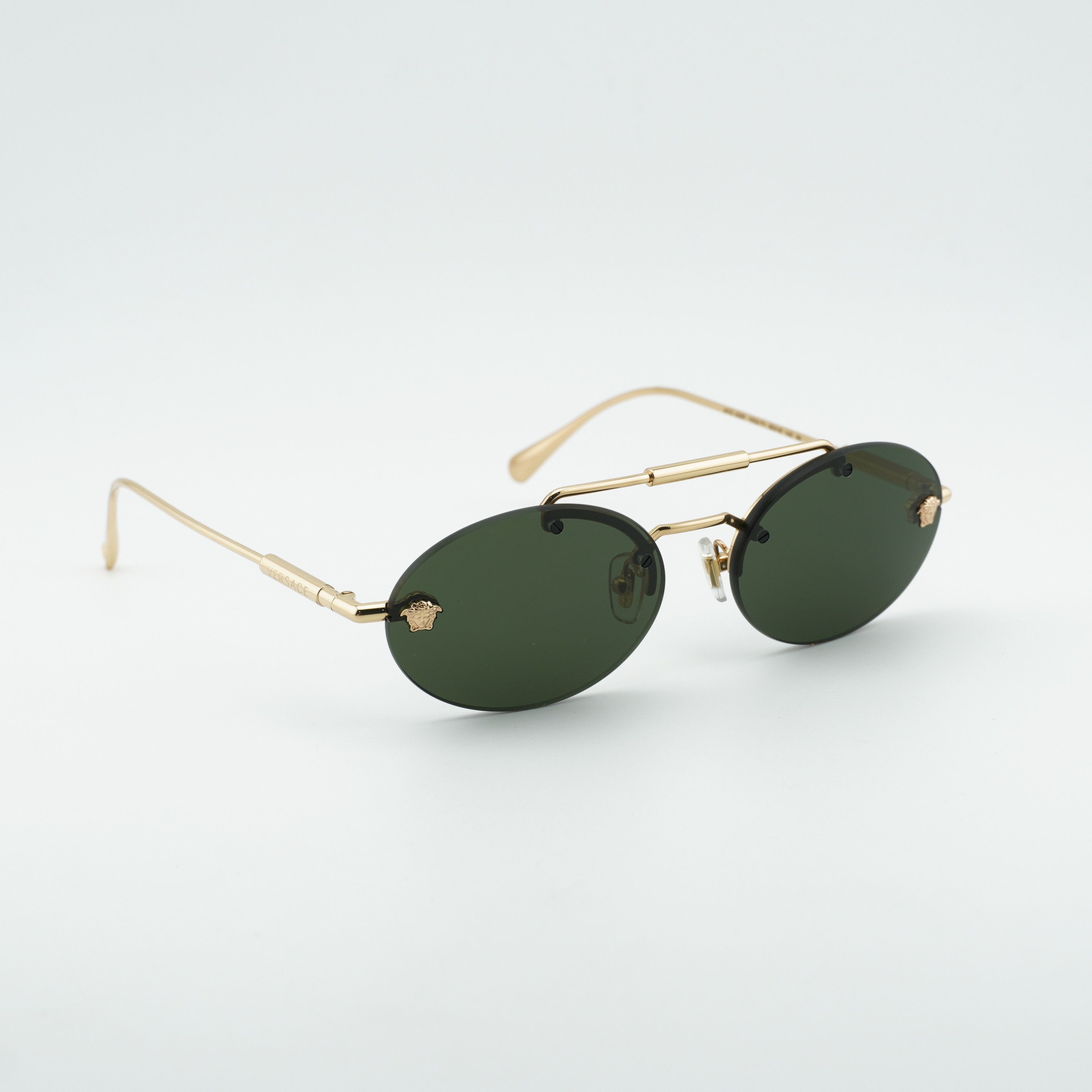 Versace Versace VE2295 1002/71 Sunglasses Gold Oval Frame Size ONE SIZE - 7 Thumbnail