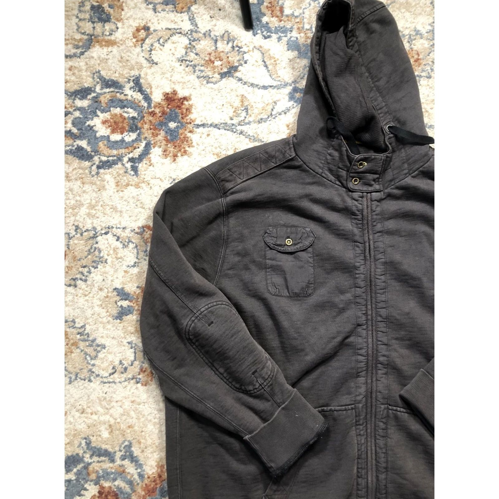 Carbon2Cobalt VINTAGE Carbon2cobalt Hoodie Sweatshirt Mens XL Black Full Zip Elbow Patch Cotton Jacket Size US XL / EU 56 / 4 - 3 Thumbnail