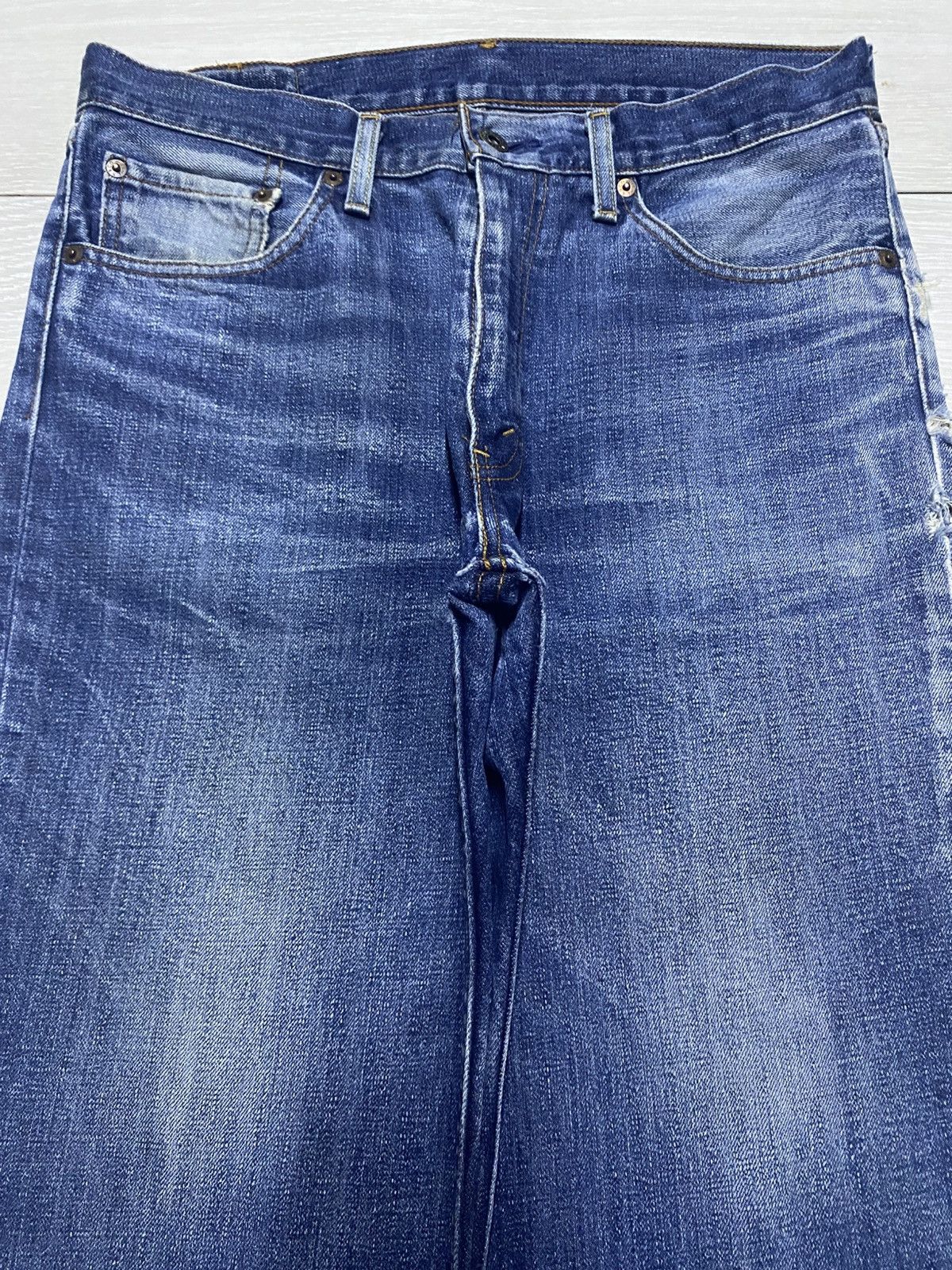Levi's Vintage Levis 502 Faded Wash Distressed Loose Jeans Size US 31 - 3 Thumbnail