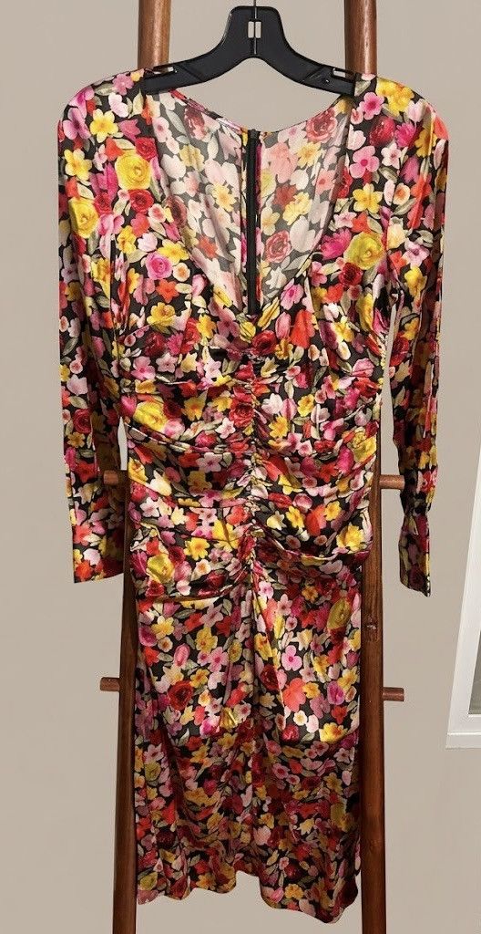 Ganni GANNI Ruched floral-print silk-blend satin midi Dress Size S / US 4 / IT 40 - 7 Thumbnail