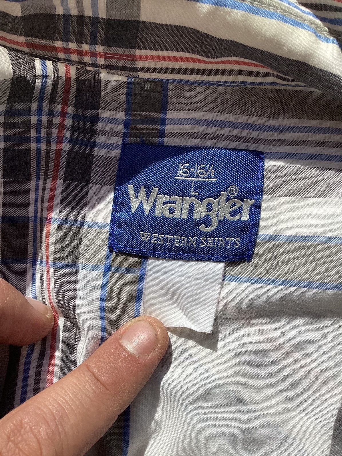 Vintage × Wrangler Vintage 90s wrangler western shirts plaid button up Size US L / EU 52-54 / 3 - 6 Thumbnail
