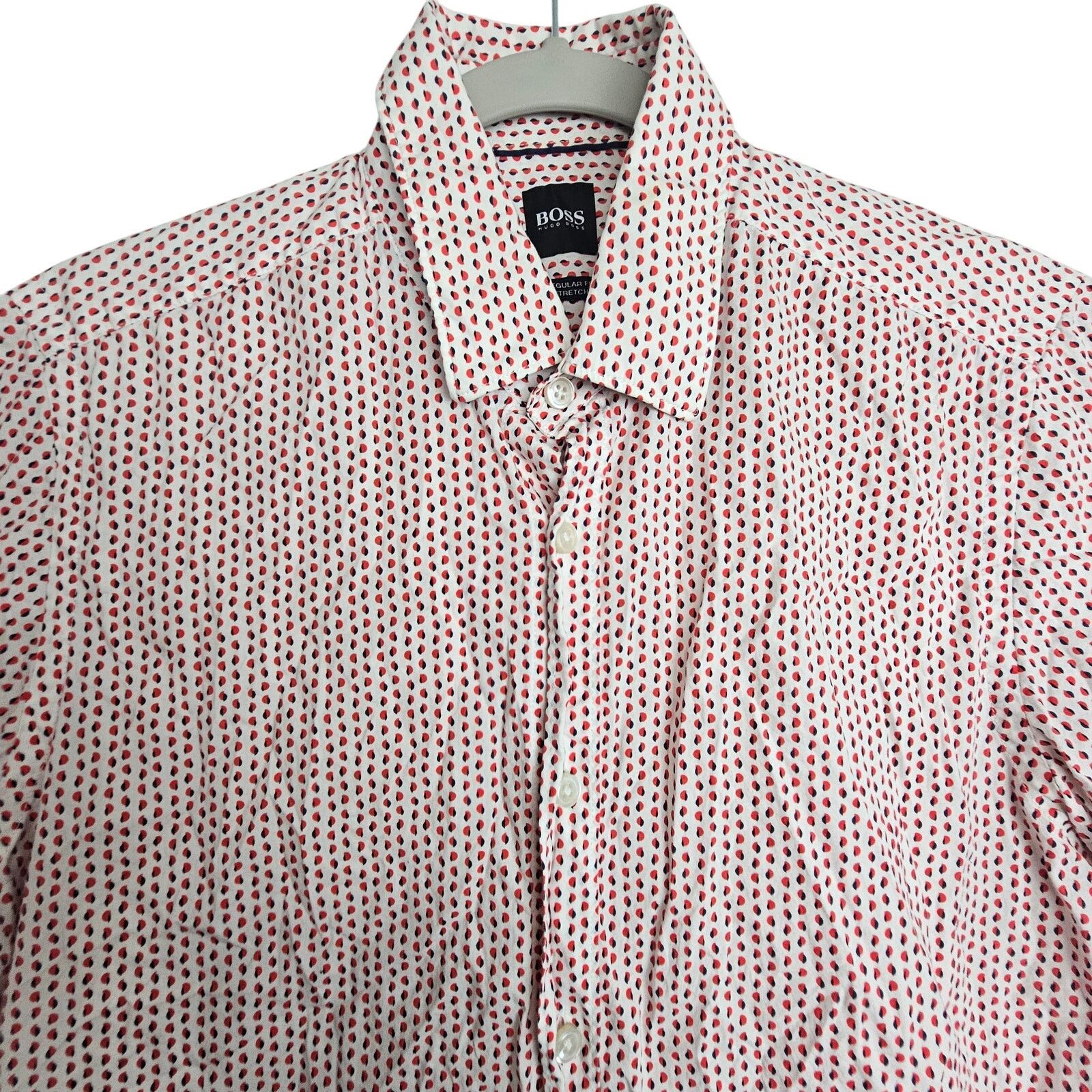 Hugo Boss Boss Hugo Boss Mens Geometric Print Shirt Size S Regular Fit Size US S / EU 44-46 / 1 - 2 Thumbnail
