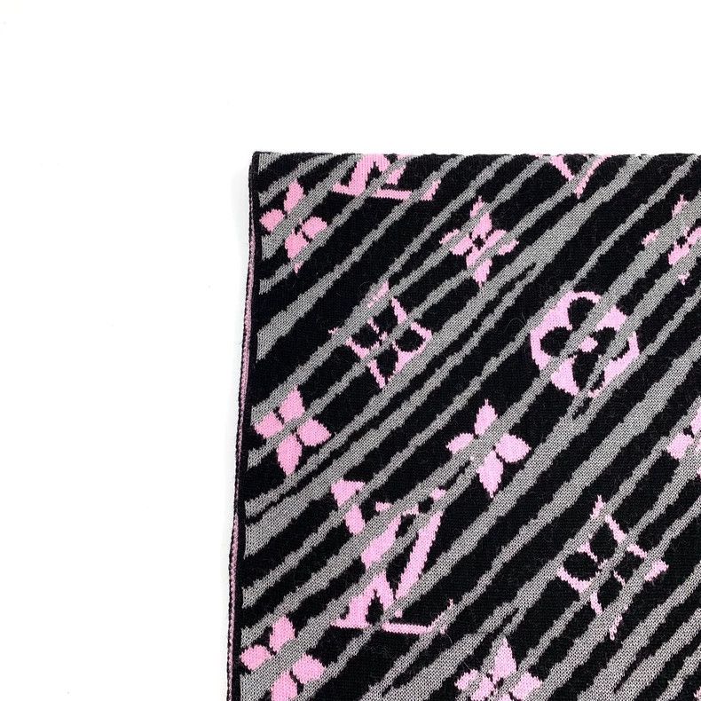 Louis Vuitton Louis Vuitton Color-block logo older-print wool shawl scar Size ONE SIZE - 2 Thumbnail