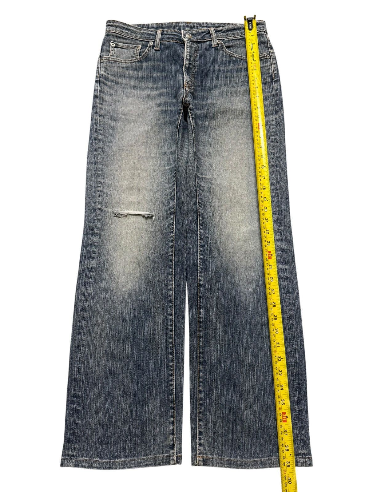 KMRii Vintage Y2K Japanese Brand Faded Wash Distress Straight Leg Size US 31 - 8 Thumbnail