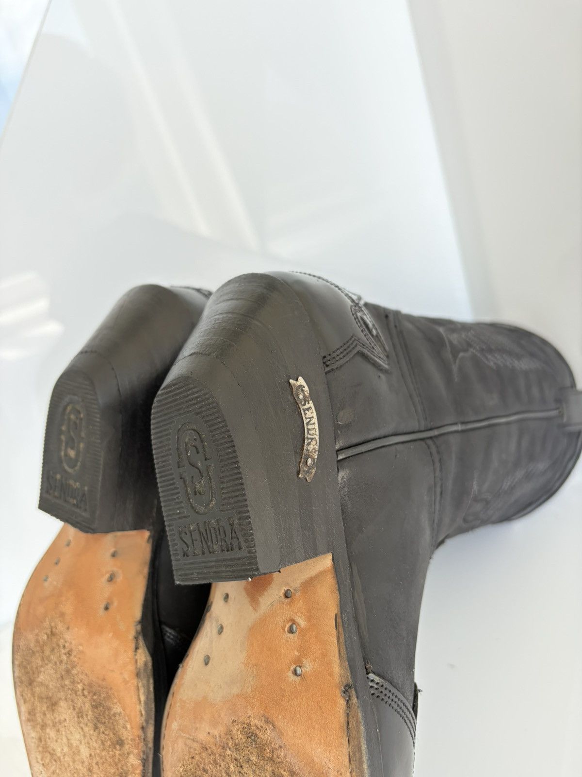 Sendra Sendra Western Horse Gaucho Leather Cowboy Boots Handmade Size US 7 / EU 40 - 12 Thumbnail