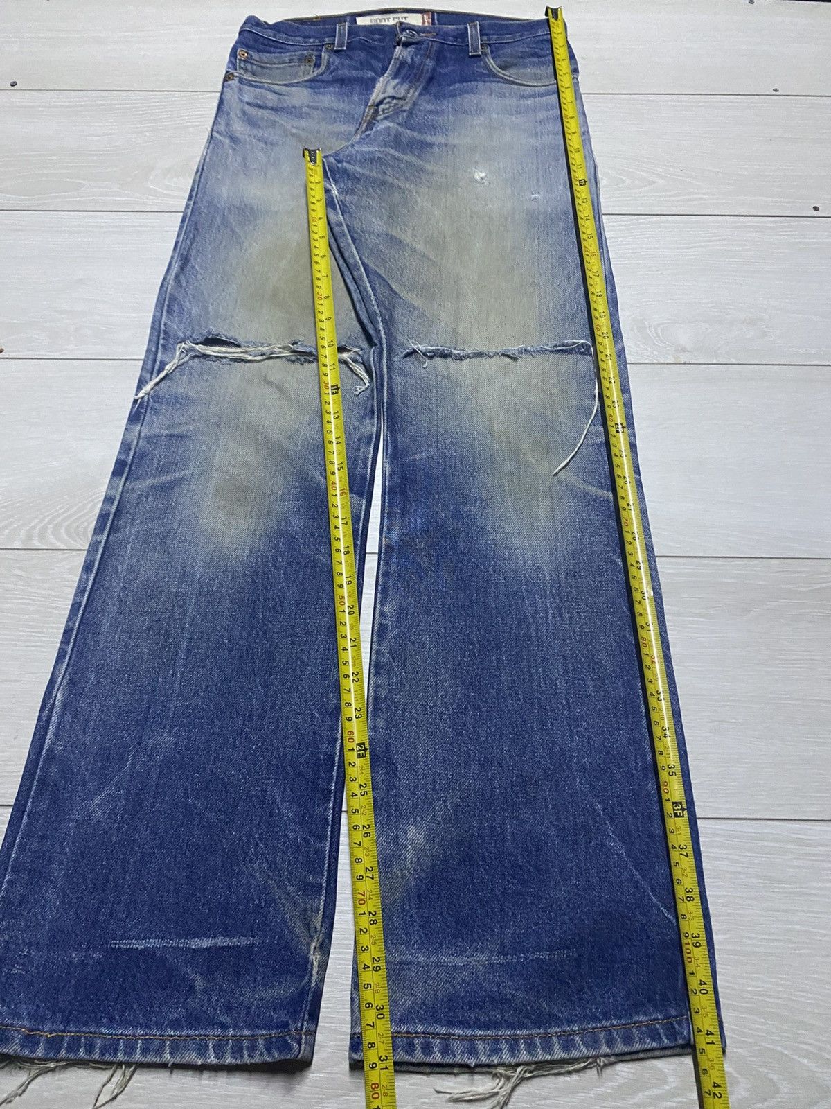 Levi's Vintage Levis 517 Mud Wash Distressed Bootcut Jeans Size US 29 - 17 Thumbnail