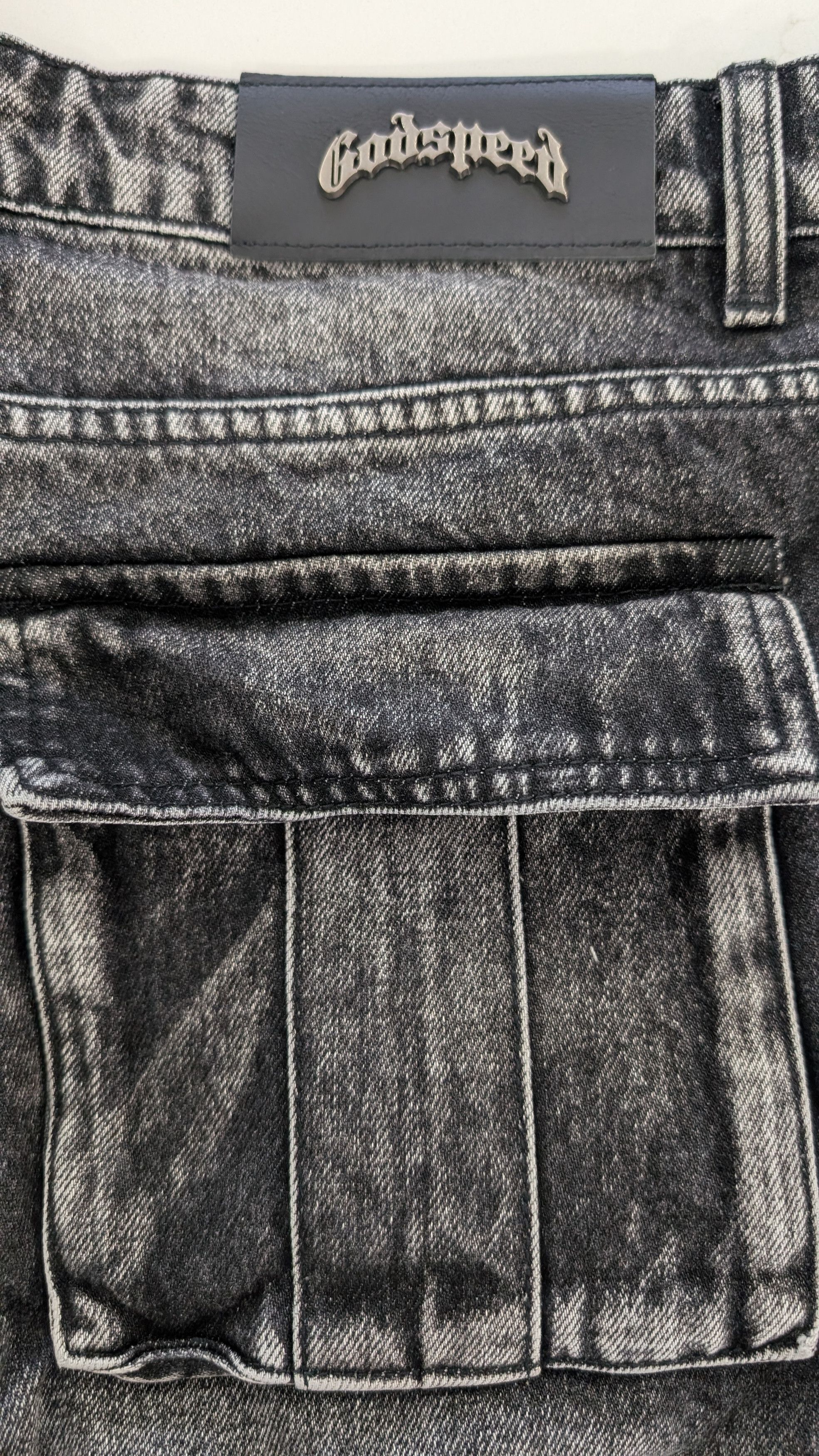 Godspeed Godspeed Octagon Denim Cargo Shorts Grey Wash 38 Size US 38 / EU 54 - 7 Thumbnail