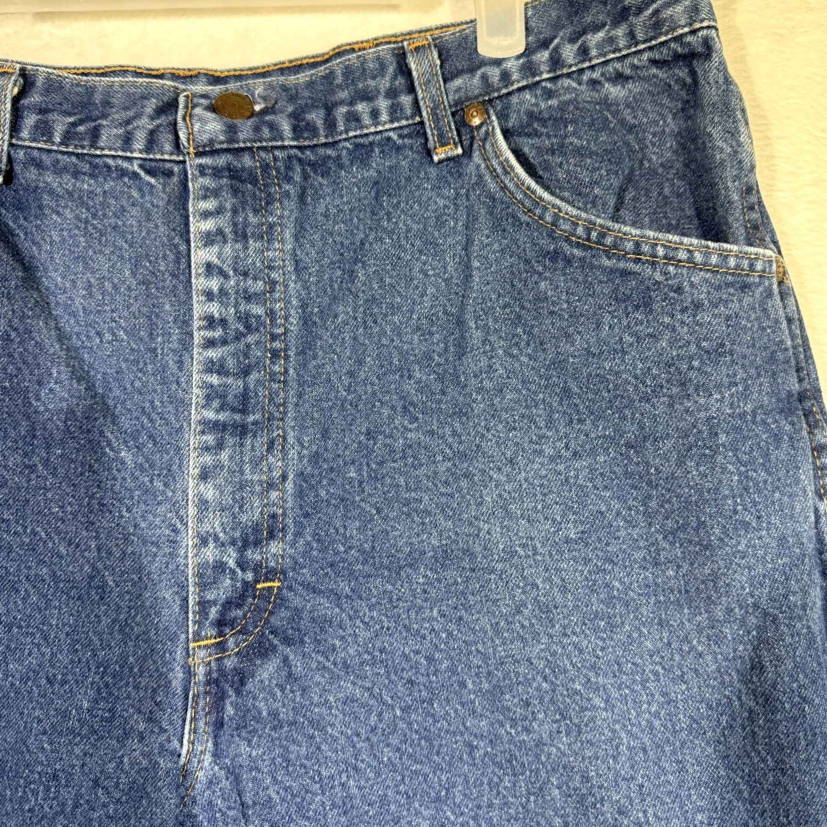 Vintage VINTAGE Roebucks Jeans Mens 34x34 Blue Denim Made USA High Rise Straight 90s Mens Jeans Size US 38 / EU 54 - 5 Thumbnail