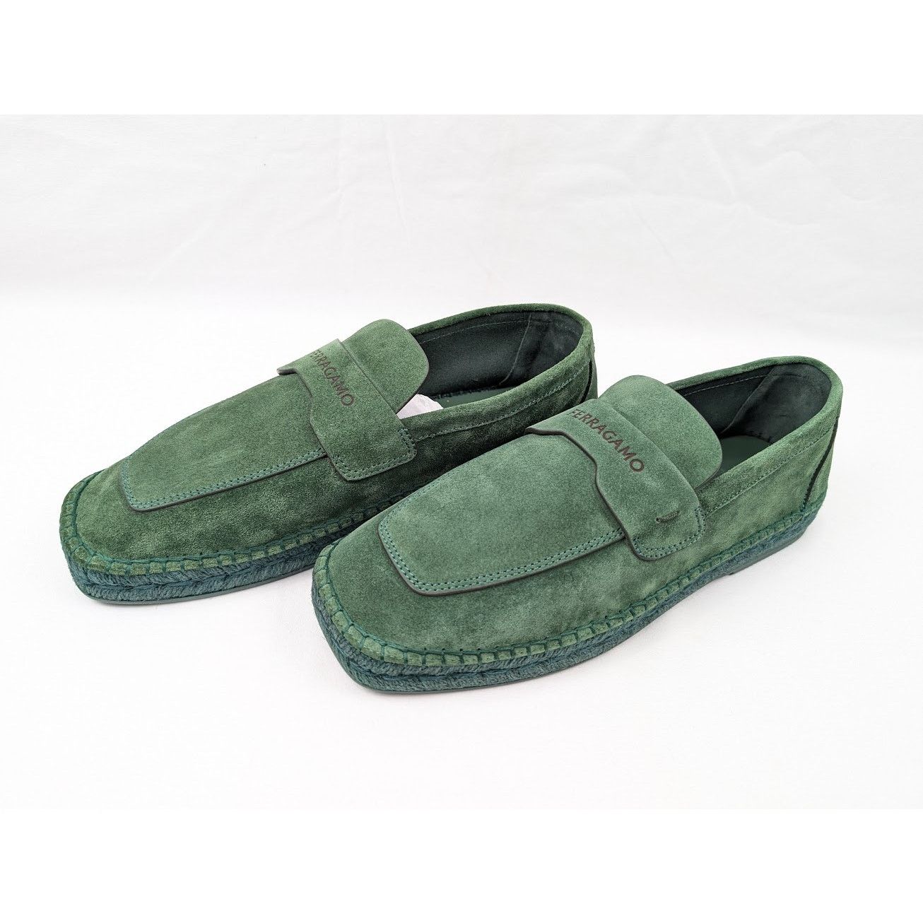 Salvatore Ferragamo o1rshd1 Suede Calf Desco Loafers in Forest Green Size US 9 / EU 42 - 17 Thumbnail