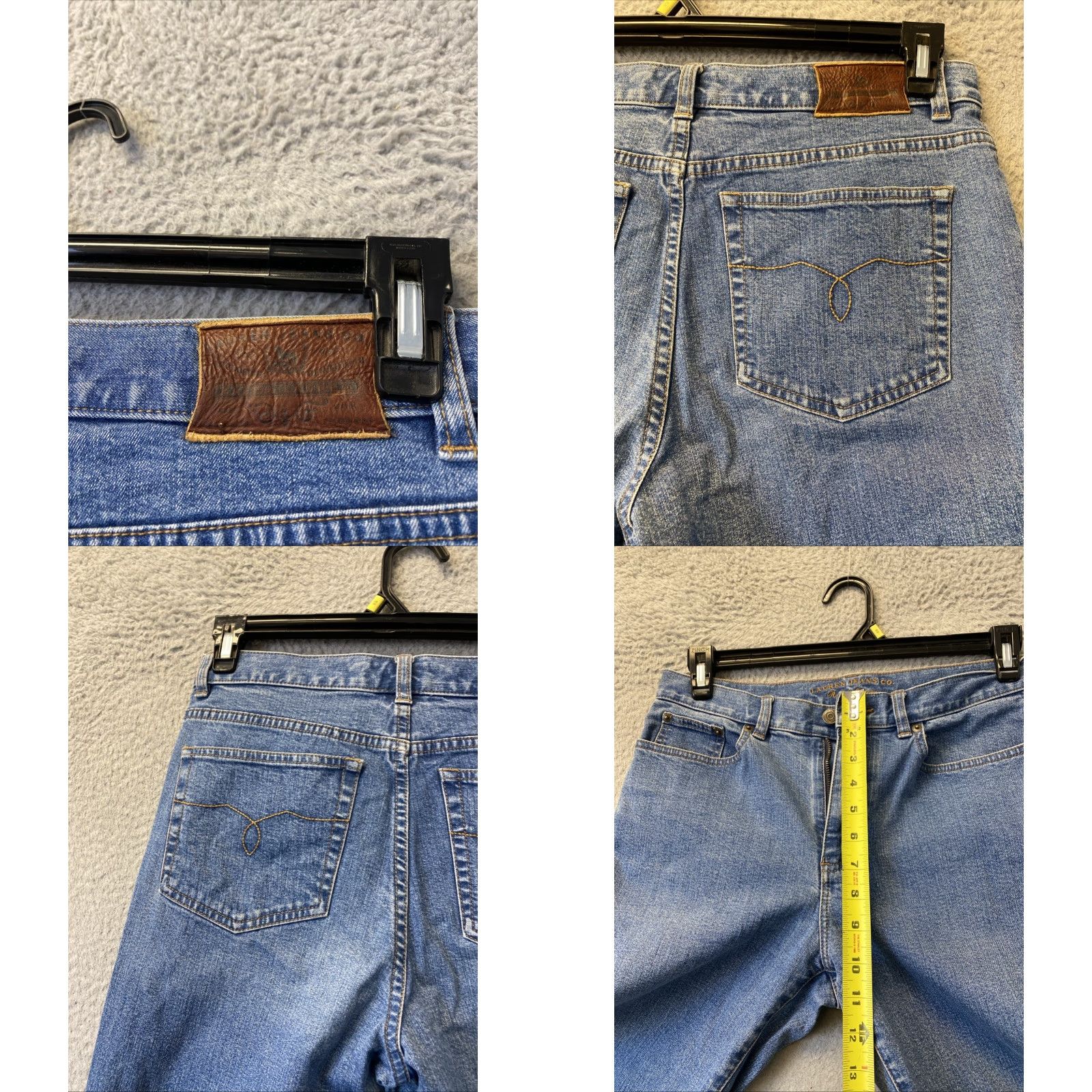 Ralph Lauren Lauren Ralph Lauren Jeans Women’s Size 6 Americana Slim Denim Blue - /159-12 Zip Denim Belted Slimming Straight 28 Inseam Pants Size 28" / US 6 / IT 42 - 8 Thumbnail