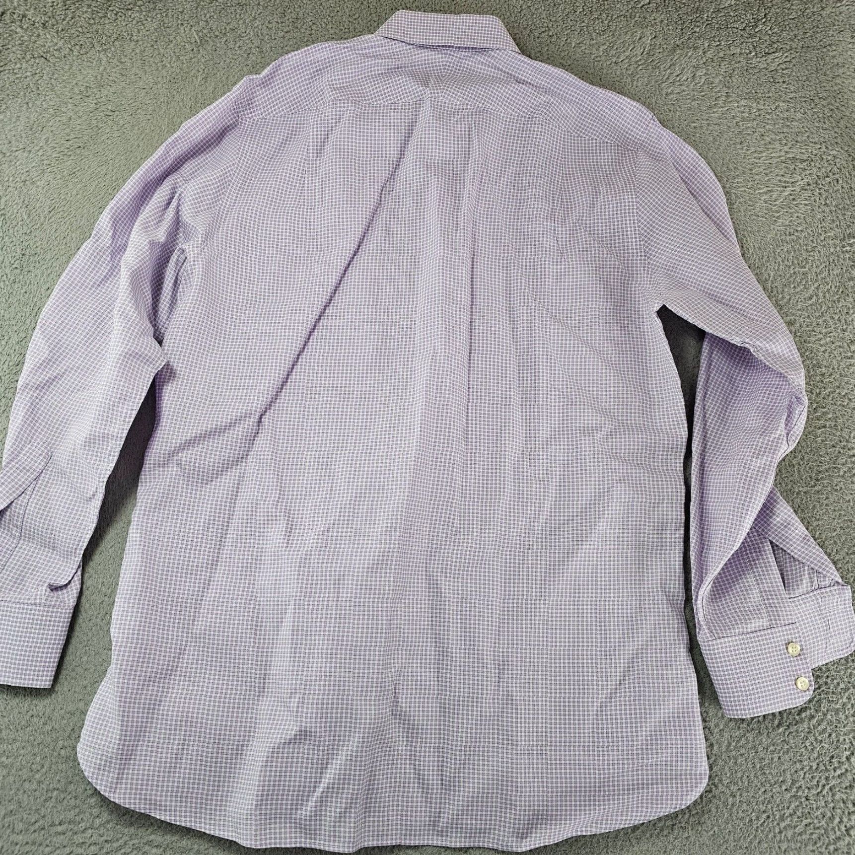 Charles Tyrwhitt Charles Tyrwhitt Dress Shirt Mens Size 16 Slim Purple White Gingham Cotton Size 42R - 7 Thumbnail