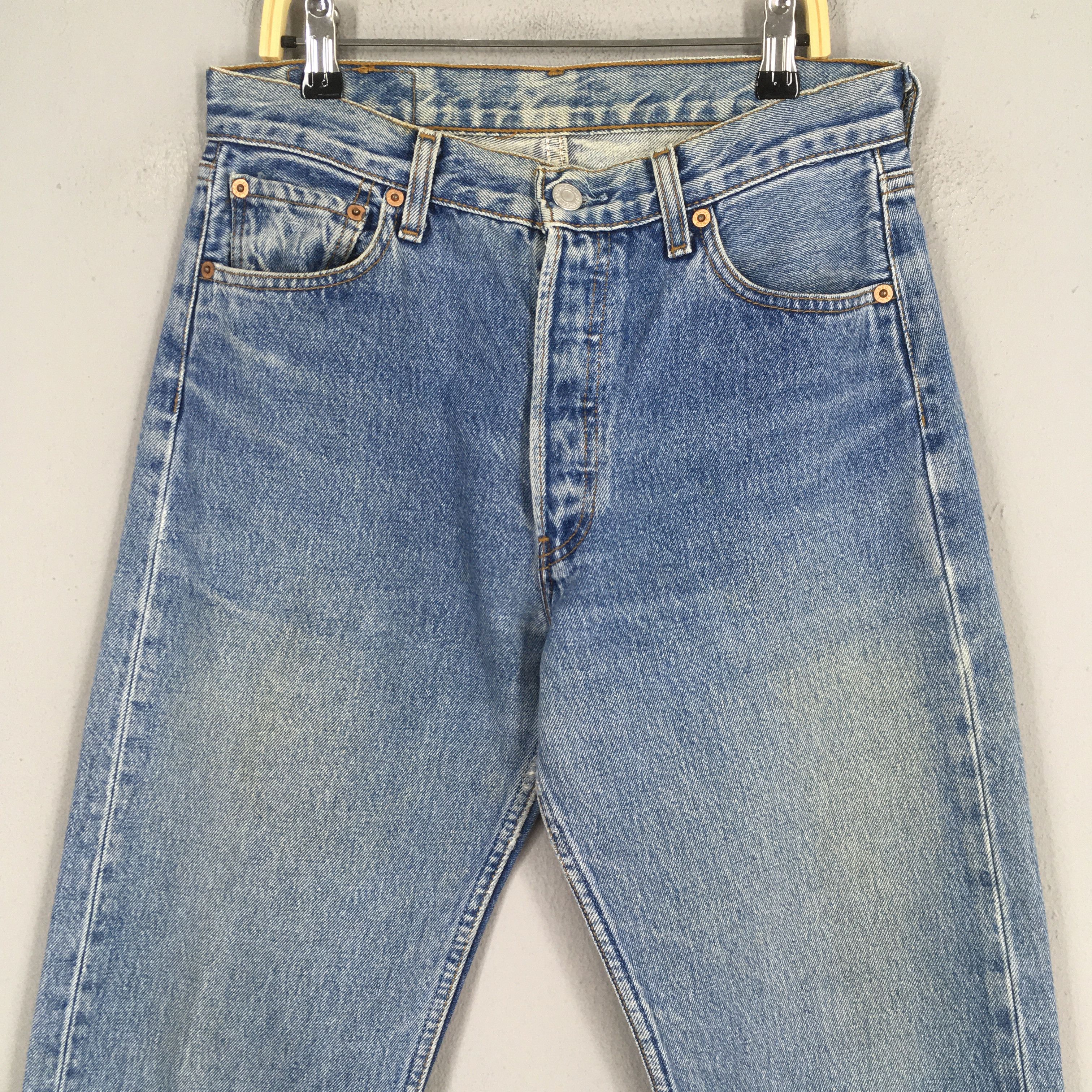 Levi's Size 28x32.5 Vintage 90s Levi's 501 Straight Cut Jeans S1906 Size 28" / US 6 / IT 42 - 2 Thumbnail