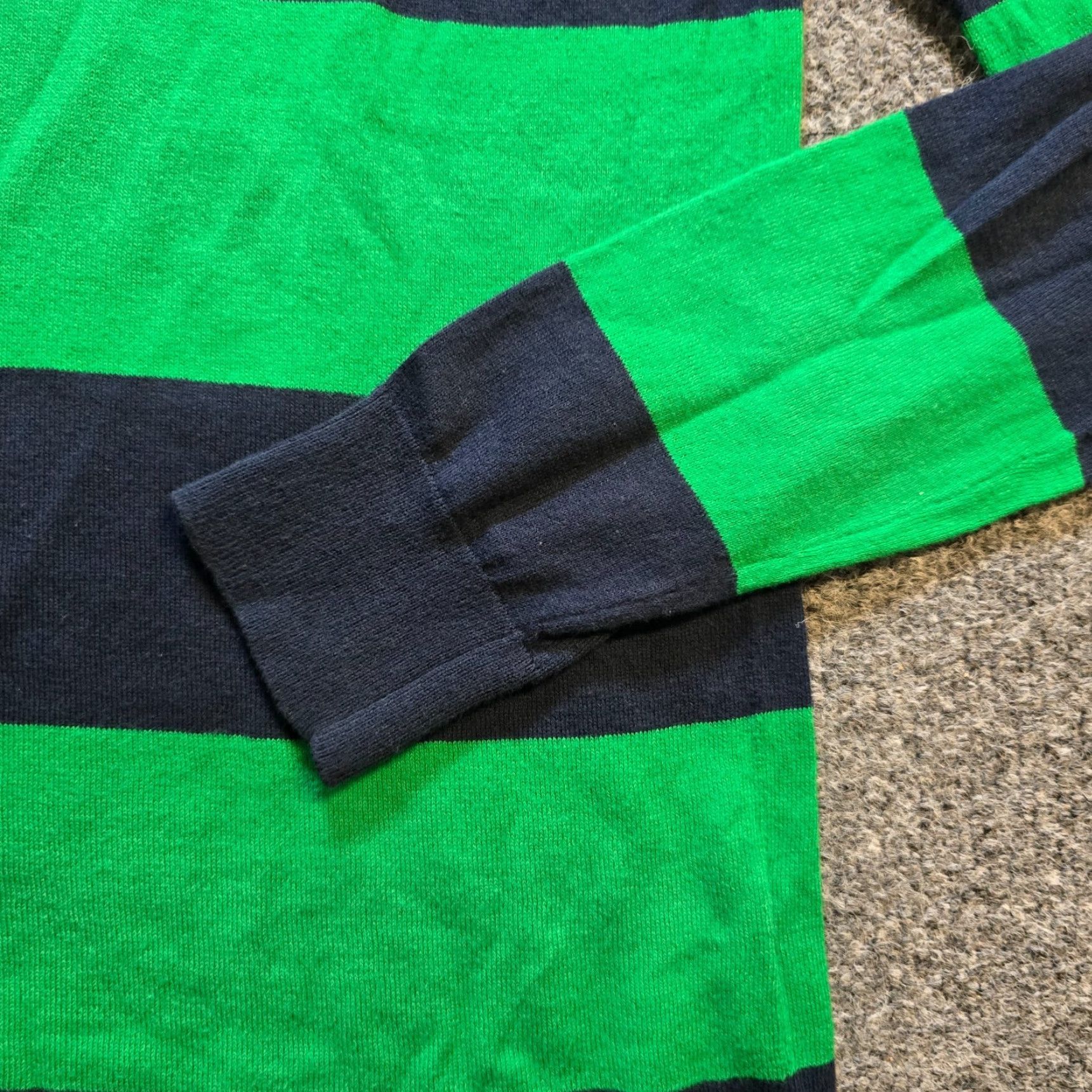 J.Crew J.CREW Sweater Womens XS Blue Green Rugby Stripe Knit Long Sleeve Preppy Crew Neck Pullover Lightweight Casual Regular Knit Fall Winter Spring Size XS / US 0-2 / IT 36-38 - 3 Thumbnail