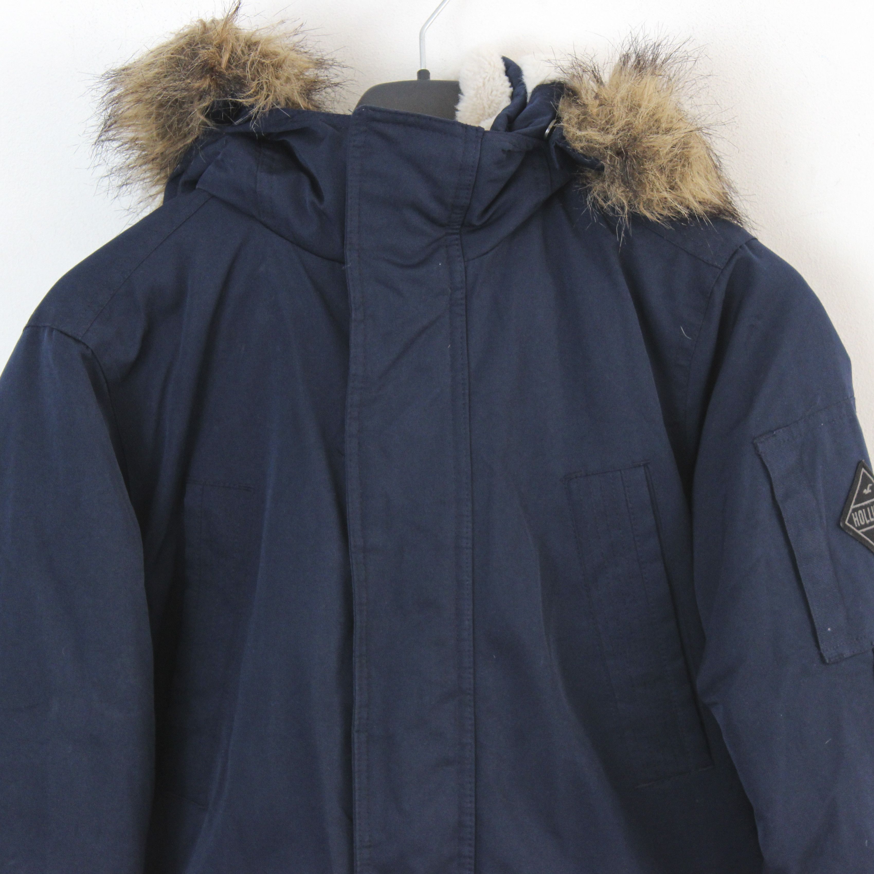 Hollister All Weather Women XS Jacket Coat Hood Parka Faux Fur Fleece Size XS / US 0-2 / IT 36-38 - 2 Thumbnail