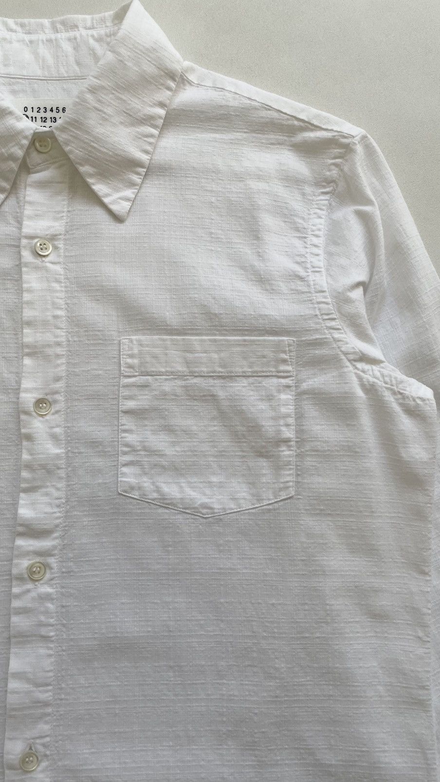 Maison Margiela S/S 03 White Grid Boucle Cotton Shirt Size US M / EU 48-50 / 2 - 6 Thumbnail