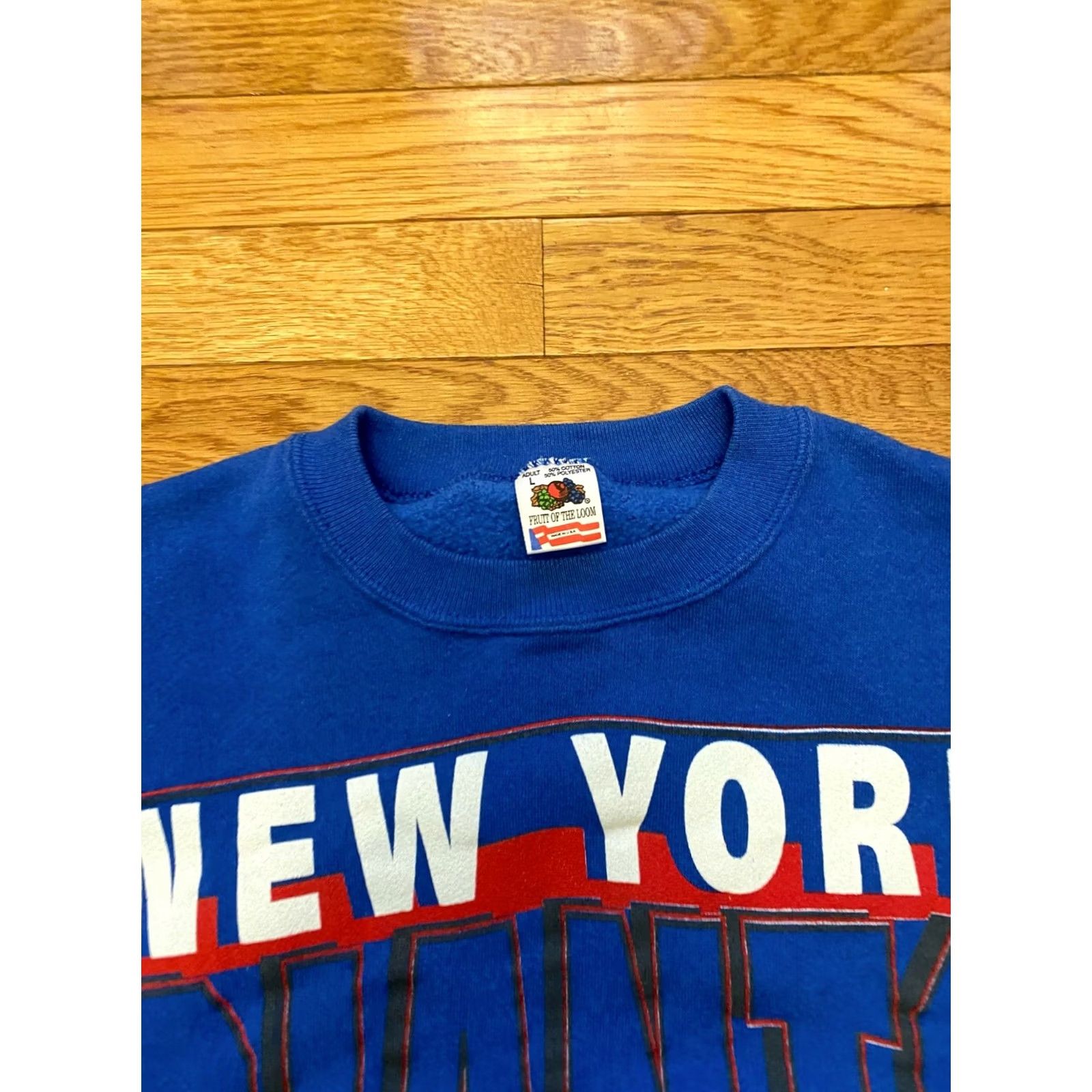 Fruit Of The Loom VINTAGE 1995 NY GIANTS Sweatshirt Crewneck Mens Large Blue FTL Logo Football Giants Shirt Size US L / EU 52-54 / 3 - 3 Thumbnail