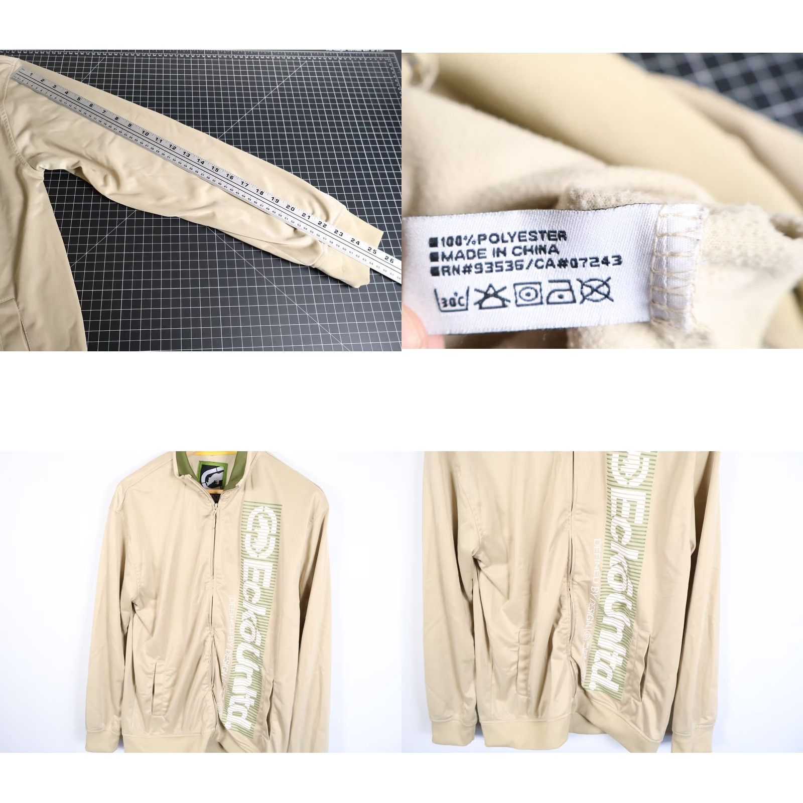 Ecko Unltd. VINTAGE Ecko Unltd. Track Jacket Mens XL Beige Full Zip 90s Hip Hop Retro Pockets Short Sleeve (Regular) Size L Size US L / EU 52-54 / 3 - 8 Thumbnail
