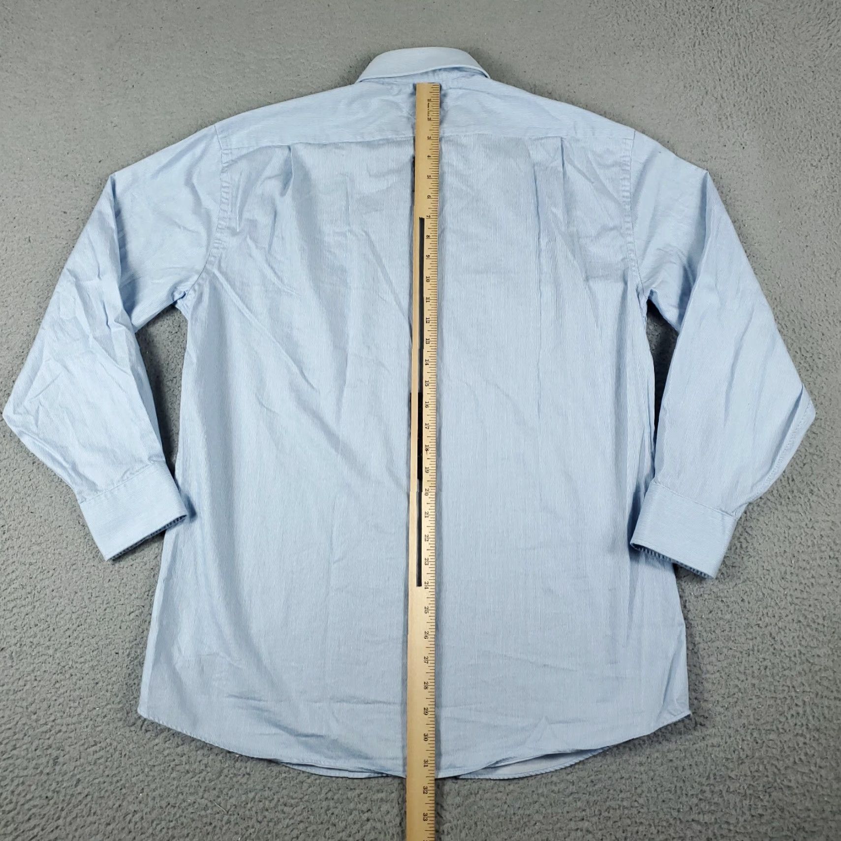 Tommy Hilfiger Tommy Hilfiger Dress Shirt Mens 15.5 Blue Striped Long Sleeve Button Up Casual Business Size 40R - 5 Thumbnail