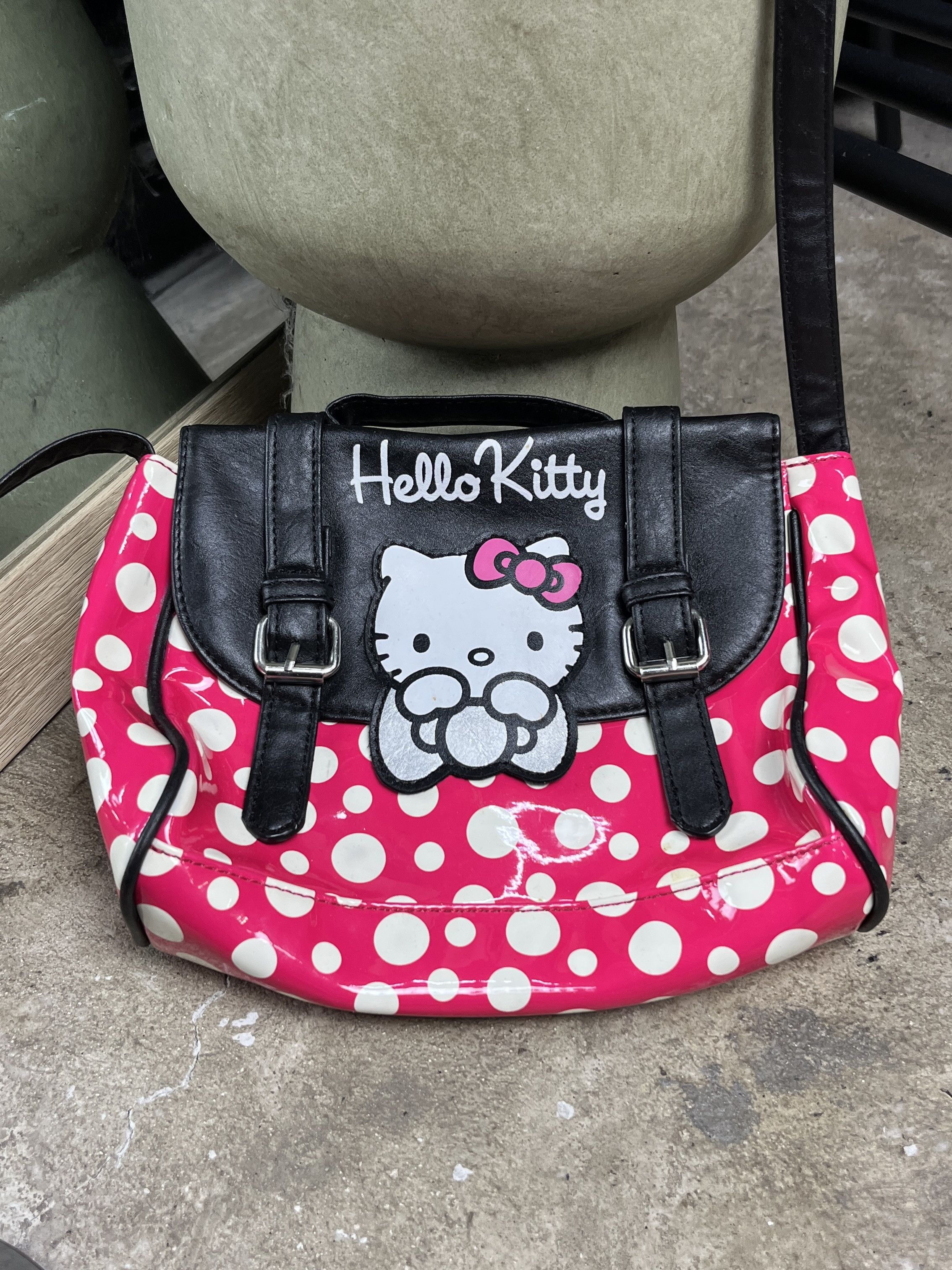 Vintage 2000s HELLO KITTY POLKA DOT SATCHEL BAG - № 6201 Size ONE SIZE - 4 Thumbnail