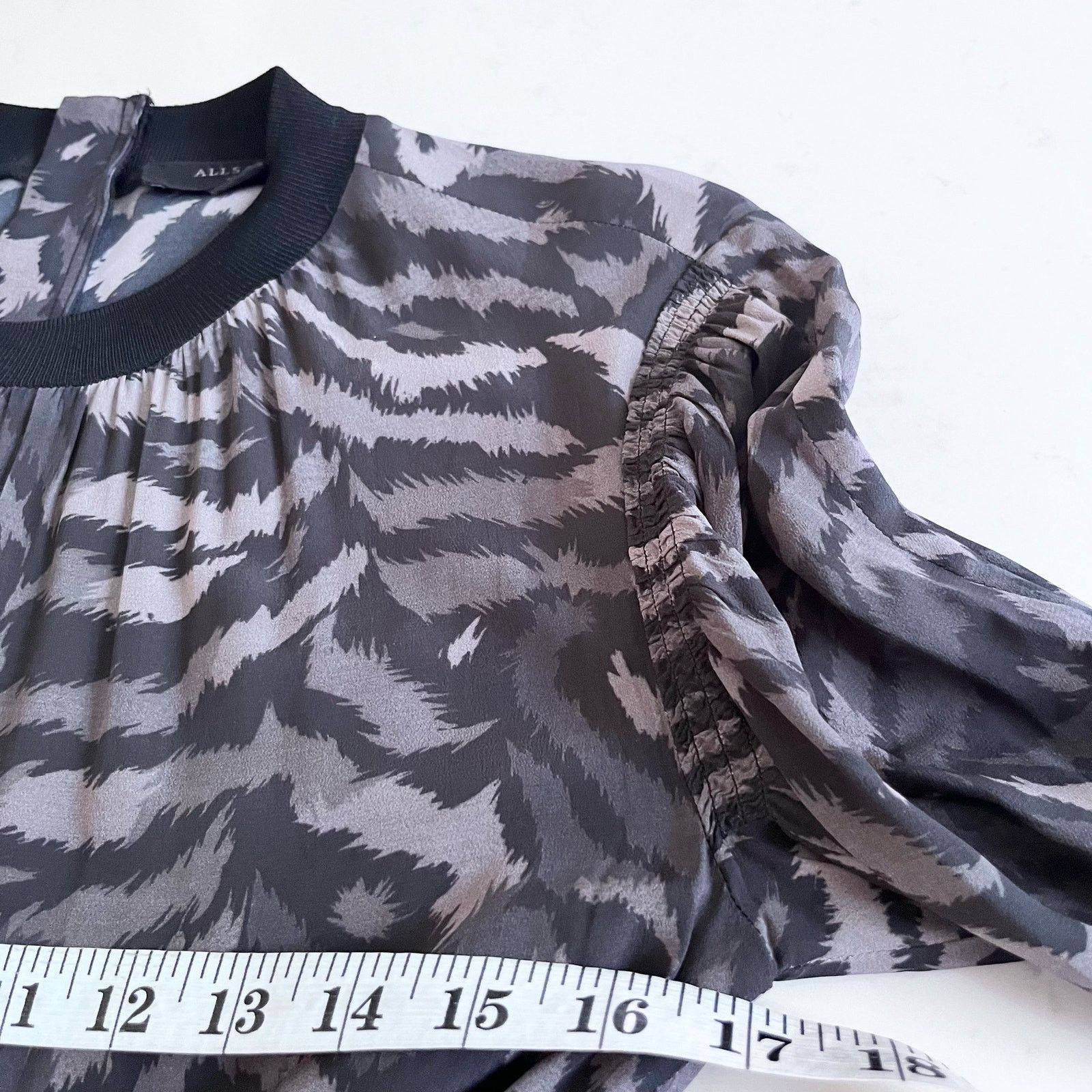 Allsaints All Saints Fayre Remix Animal Black Handkerchief Midi Dress Size S / US 4 / IT 40 - 10 Thumbnail