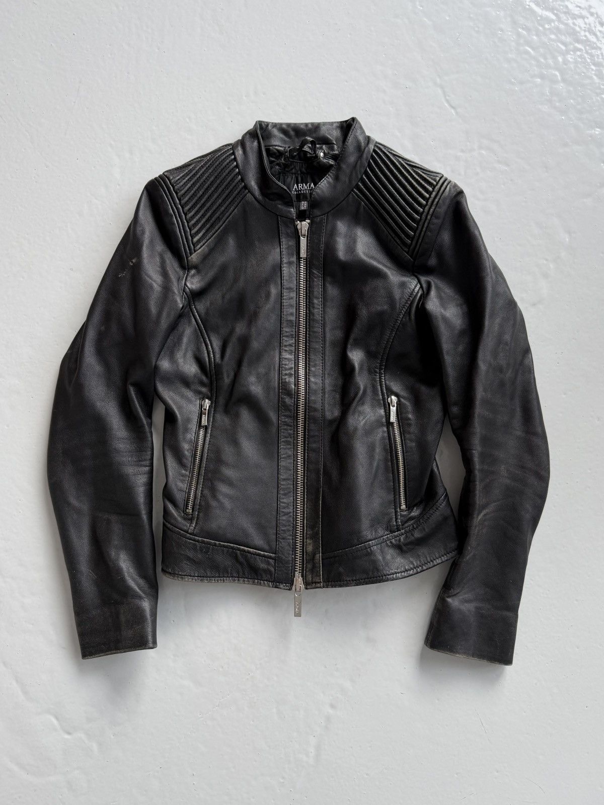 Vintage Vintage archive y2k sheep leather biker jacket Size S / US 4 / IT 40 - 1 Thumbnail